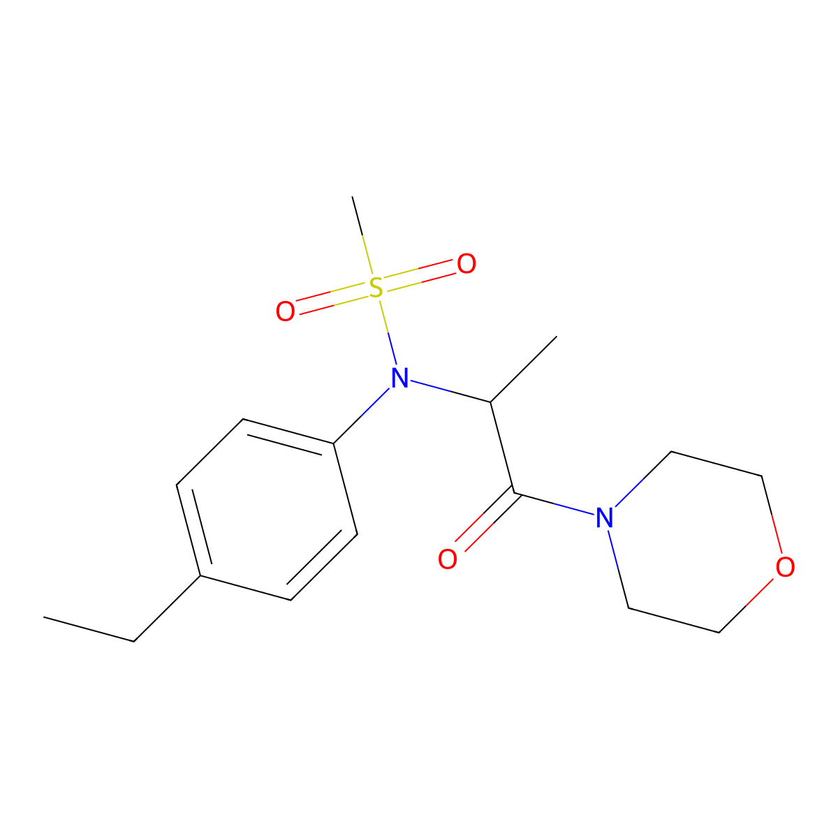 N-(4-ethylphenyl)-N-[1-(morpholin-4-yl)-1-oxopropan-2-yl]methanesulfonamide molecular structure, CAS 1268957-93-2