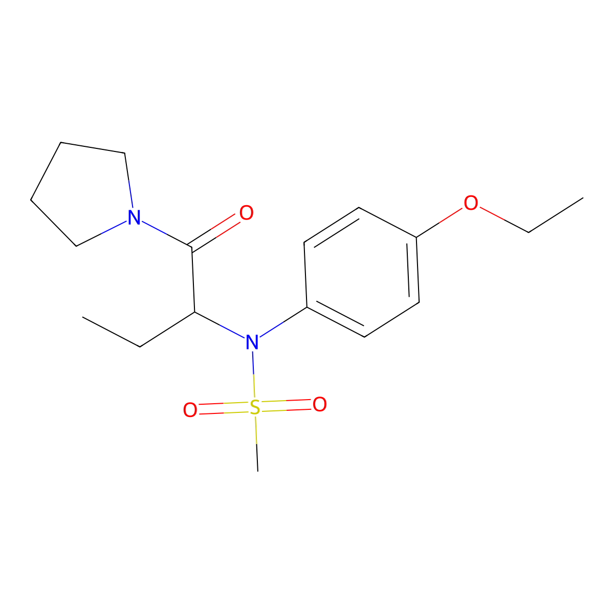 N-(4-ethoxyphenyl)-N-[1-oxo-1-(pyrrolidin-1-yl)butan-2-yl]methanesulfonamide molecular structure, CAS 1268958-88-8