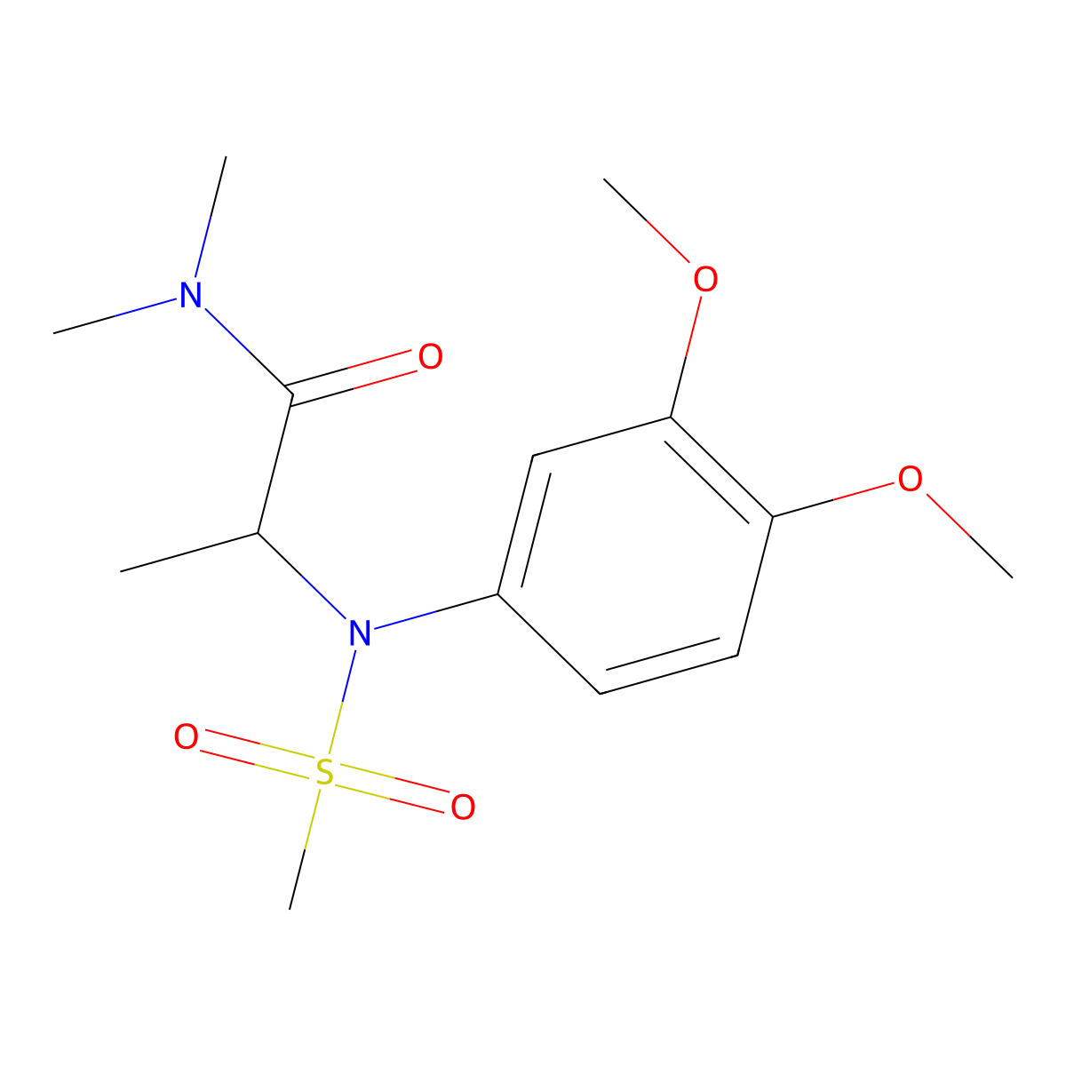 2-(3,4-dimethoxy-N-methylsulfonylanilino)-N,N-dimethylpropanamide molecular structure, CAS 1268959-04-1