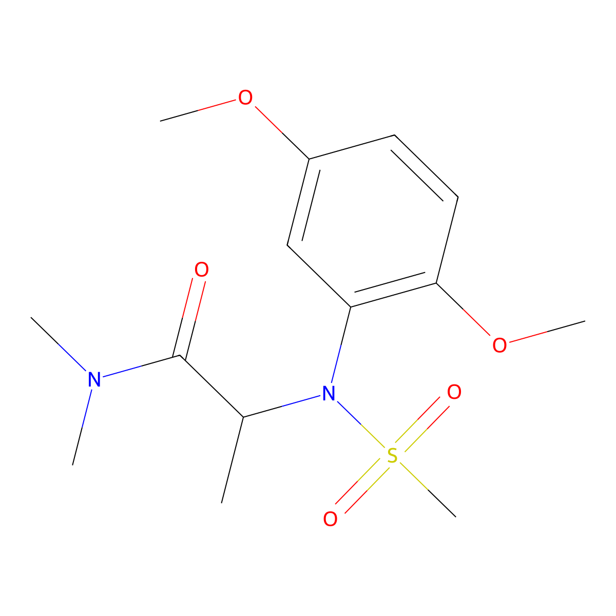 2-(2,5-dimethoxy-N-methylsulfonylanilino)-N,N-dimethylpropanamide molecular structure, CAS 1268959-72-3