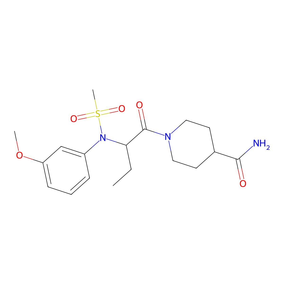 1-{2-[(3-Methoxyphenyl)(methylsulfonyl)amino]butanoyl}piperidine-4-carboxamide molecular structure, CAS 1268959-77-8