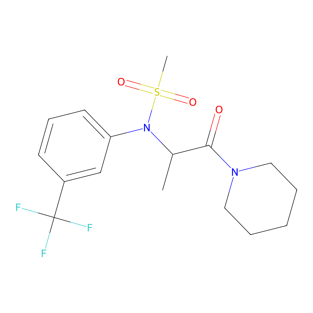 N-[1-oxo-1-(piperidin-1-yl)propan-2-yl]-N-[3-(trifluoromethyl)phenyl]methanesulfonamide molecular structure, CAS 1268961-81-4