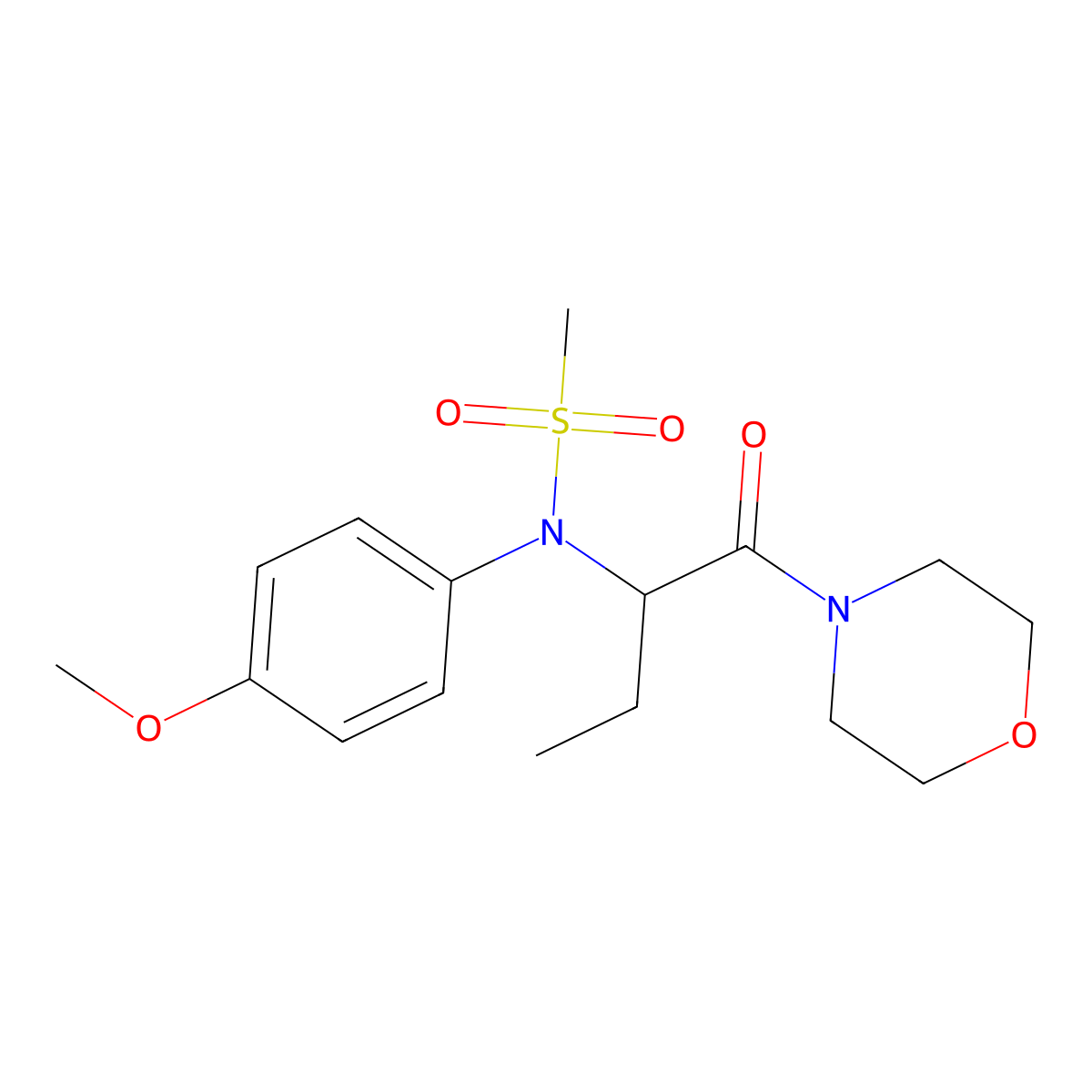 N-(4-methoxyphenyl)-N-[1-(morpholin-4-yl)-1-oxobutan-2-yl]methanesulfonamide molecular structure, CAS 1268962-09-9