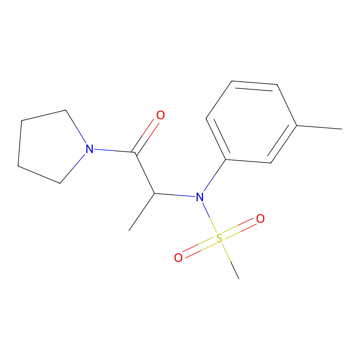 N-(3-methylphenyl)-N-[1-oxo-1-(pyrrolidin-1-yl)propan-2-yl]methanesulfonamide molecular structure, CAS 1268962-52-2