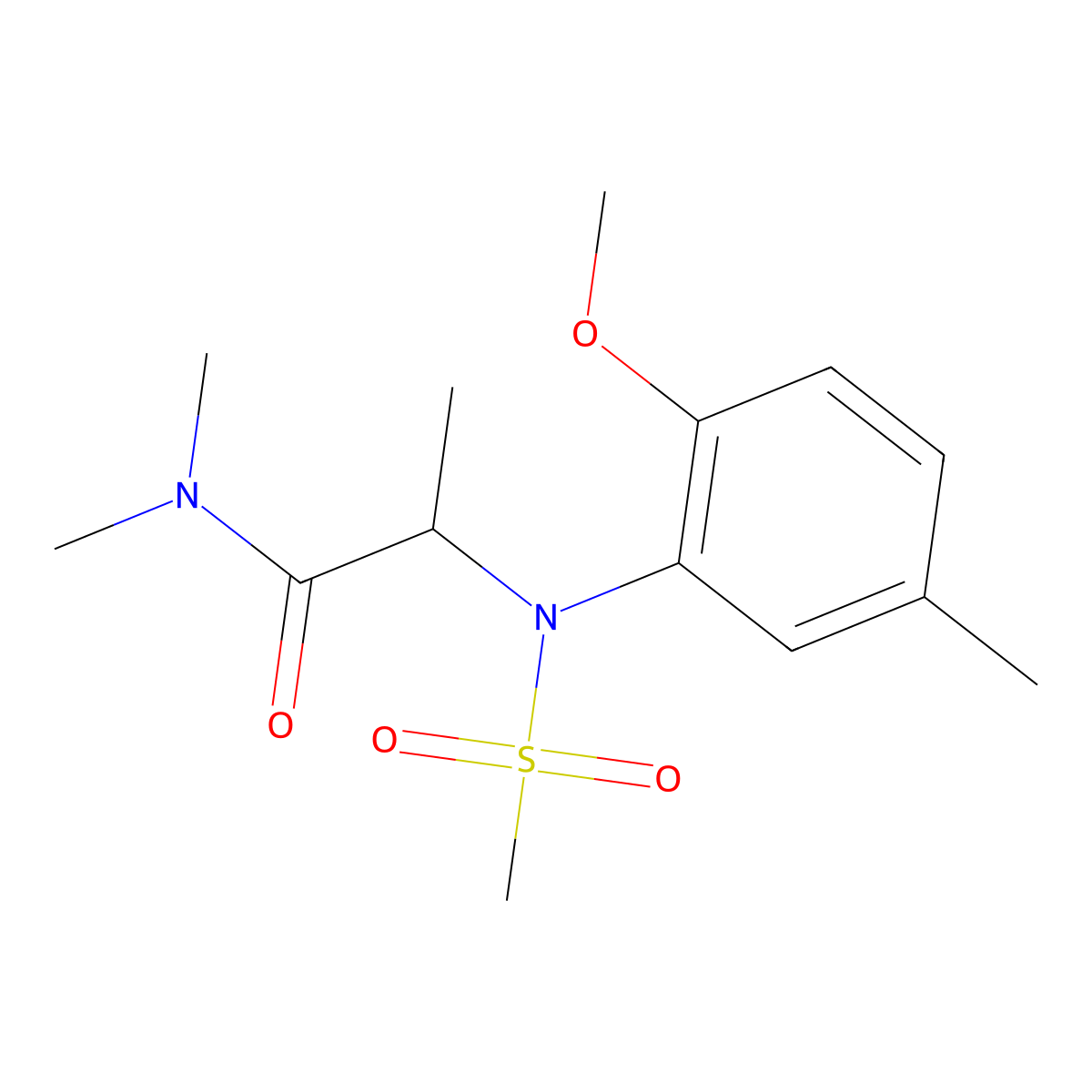2-(2-methoxy-5-methyl-N-methylsulfonylanilino)-N,N-dimethylpropanamide molecular structure, CAS 1268963-03-6