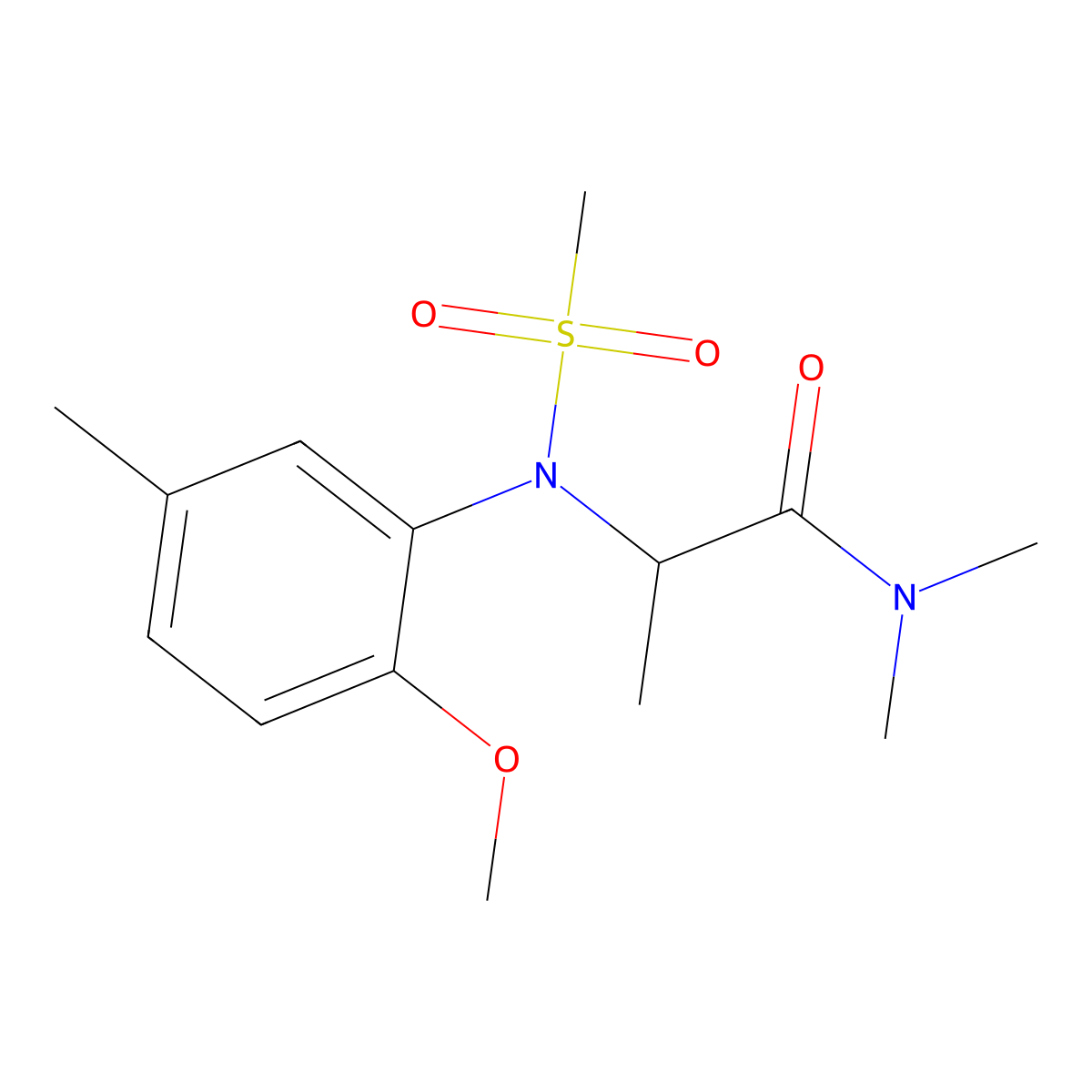 2-(2-methoxy-5-methyl-N-methylsulfonylanilino)-N,N-dimethylpropanamide molecular structure, CAS 1268963-03-6