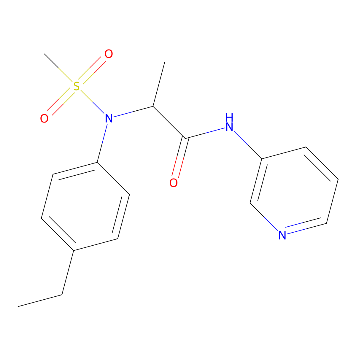 2-(4-ethyl-N-methylsulfonylanilino)-N-pyridin-3-ylpropanamide molecular structure, CAS 1268963-25-2