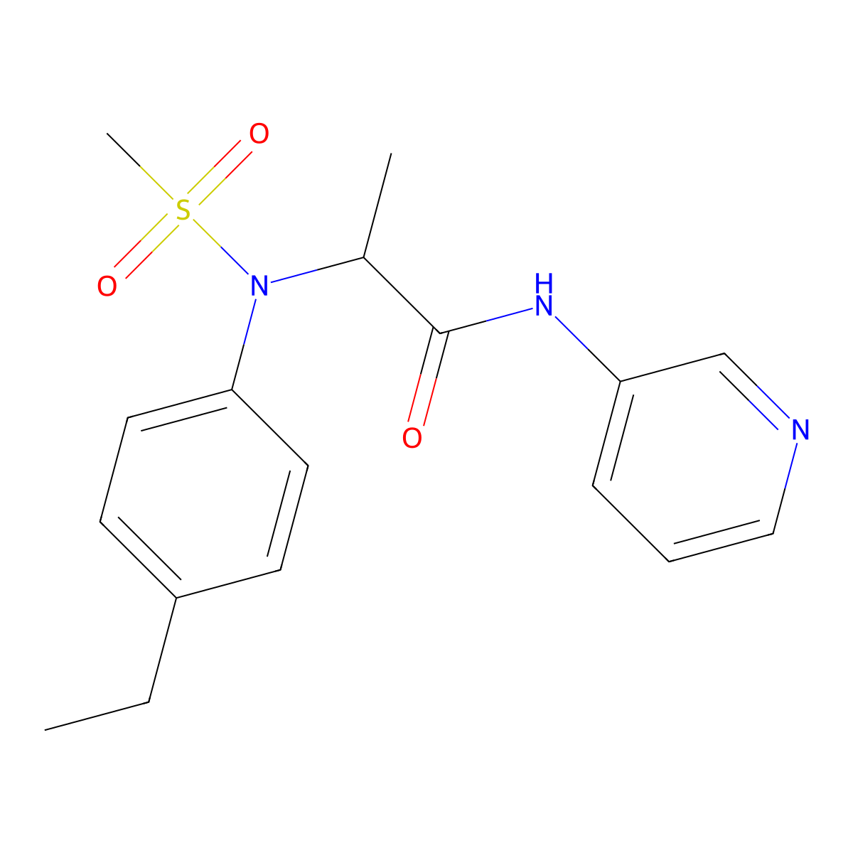 2-(4-ethyl-N-methylsulfonylanilino)-N-pyridin-3-ylpropanamide molecular structure, CAS 1268963-25-2