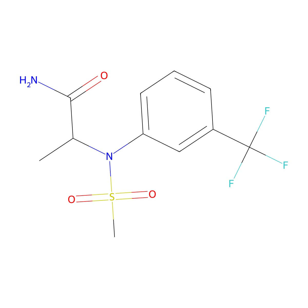 2-[N-methylsulfonyl-3-(trifluoromethyl)anilino]propanamide molecular structure, CAS 1268964-04-0