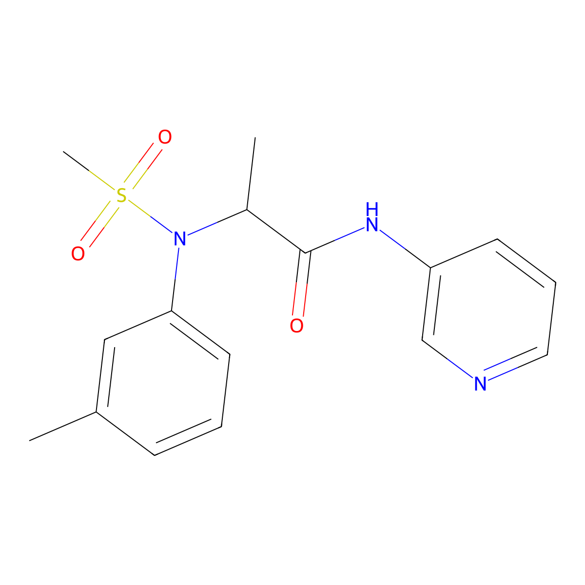 2-(3-methyl-N-methylsulfonylanilino)-N-pyridin-3-ylpropanamide molecular structure, CAS 1268964-06-2