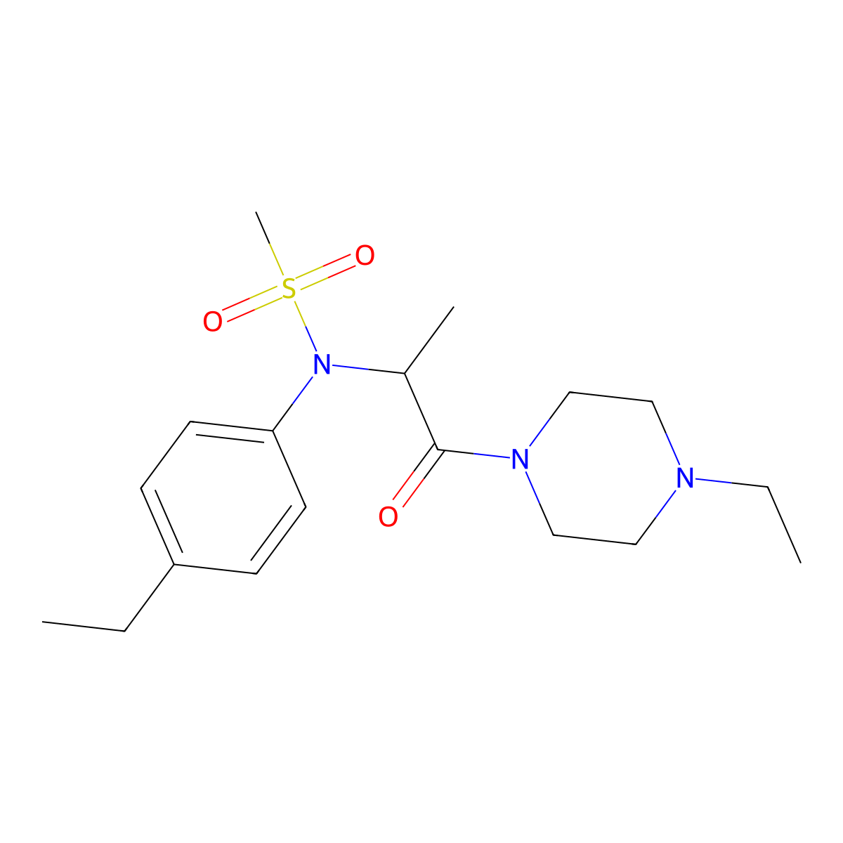 N-(4-ethylphenyl)-N-[1-(4-ethylpiperazin-1-yl)-1-oxopropan-2-yl]methanesulfonamide molecular structure, CAS 1268965-18-9