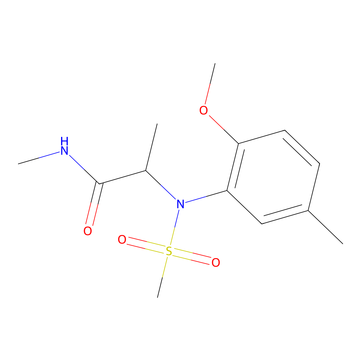 2-(2-methoxy-5-methyl-N-methylsulfonylanilino)-N-methylpropanamide molecular structure, CAS 1268965-20-3