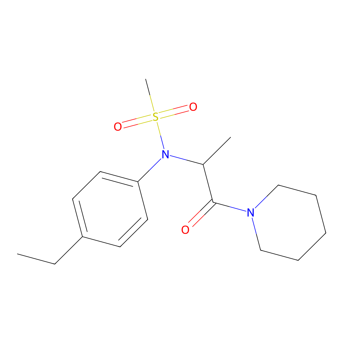 N-(4-ethylphenyl)-N-[1-oxo-1-(piperidin-1-yl)propan-2-yl]methanesulfonamide molecular structure, CAS 1268965-41-8