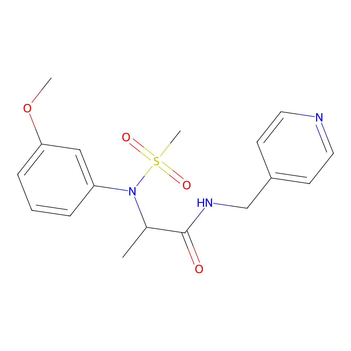 2-(3-methoxy-N-methylsulfonylanilino)-N-(pyridin-4-ylmethyl)propanamide molecular structure, CAS 1268965-67-8