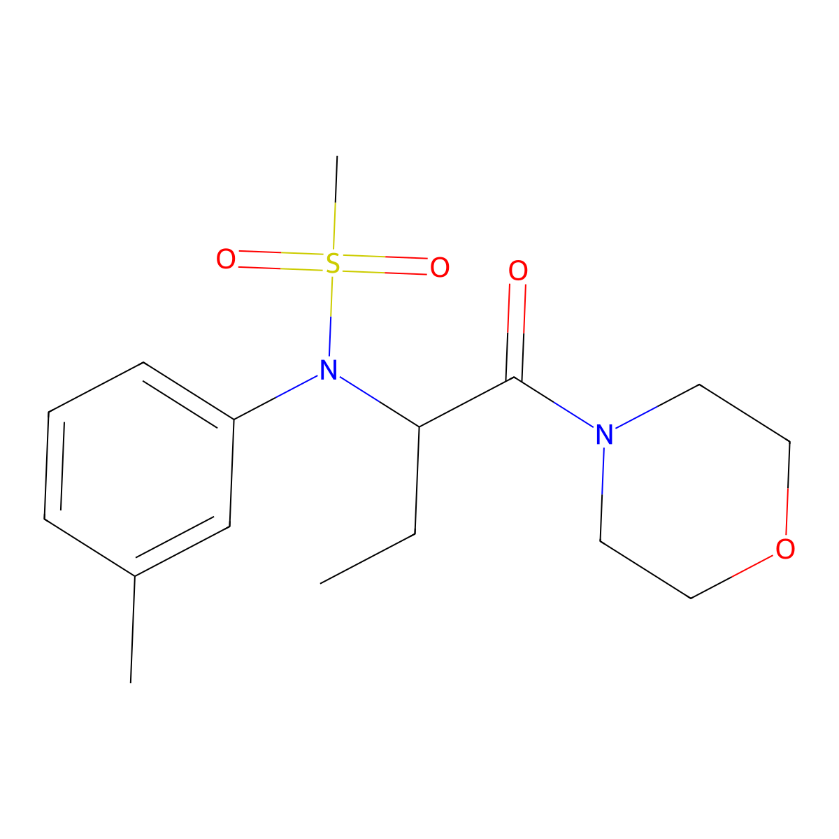 N-(3-methylphenyl)-N-[1-(morpholin-4-yl)-1-oxobutan-2-yl]methanesulfonamide molecular structure, CAS 1268965-70-3