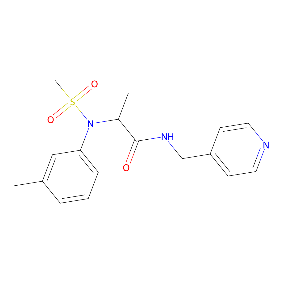 2-(3-methyl-N-methylsulfonylanilino)-N-(pyridin-4-ylmethyl)propanamide molecular structure, CAS 1268965-90-7