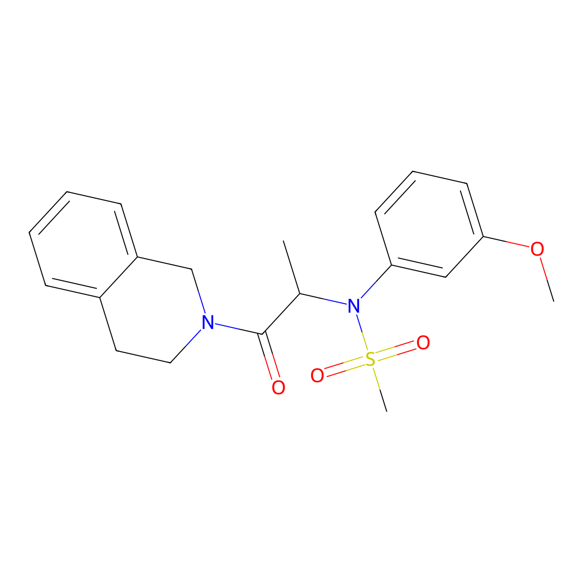 N-[1-(3,4-dihydroisoquinolin-2(1H)-yl)-1-oxopropan-2-yl]-N-(3-methoxyphenyl)methanesulfonamide molecular structure, CAS 1268966-06-8