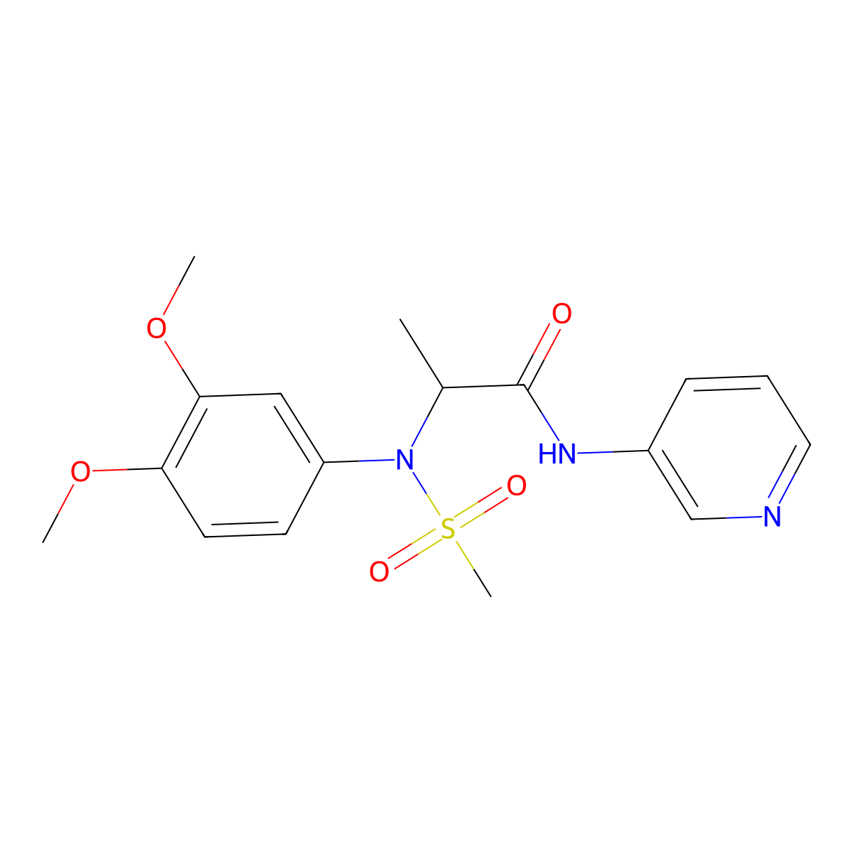 2-(3,4-dimethoxy-N-methylsulfonylanilino)-N-pyridin-3-ylpropanamide molecular structure, CAS 1268966-28-4