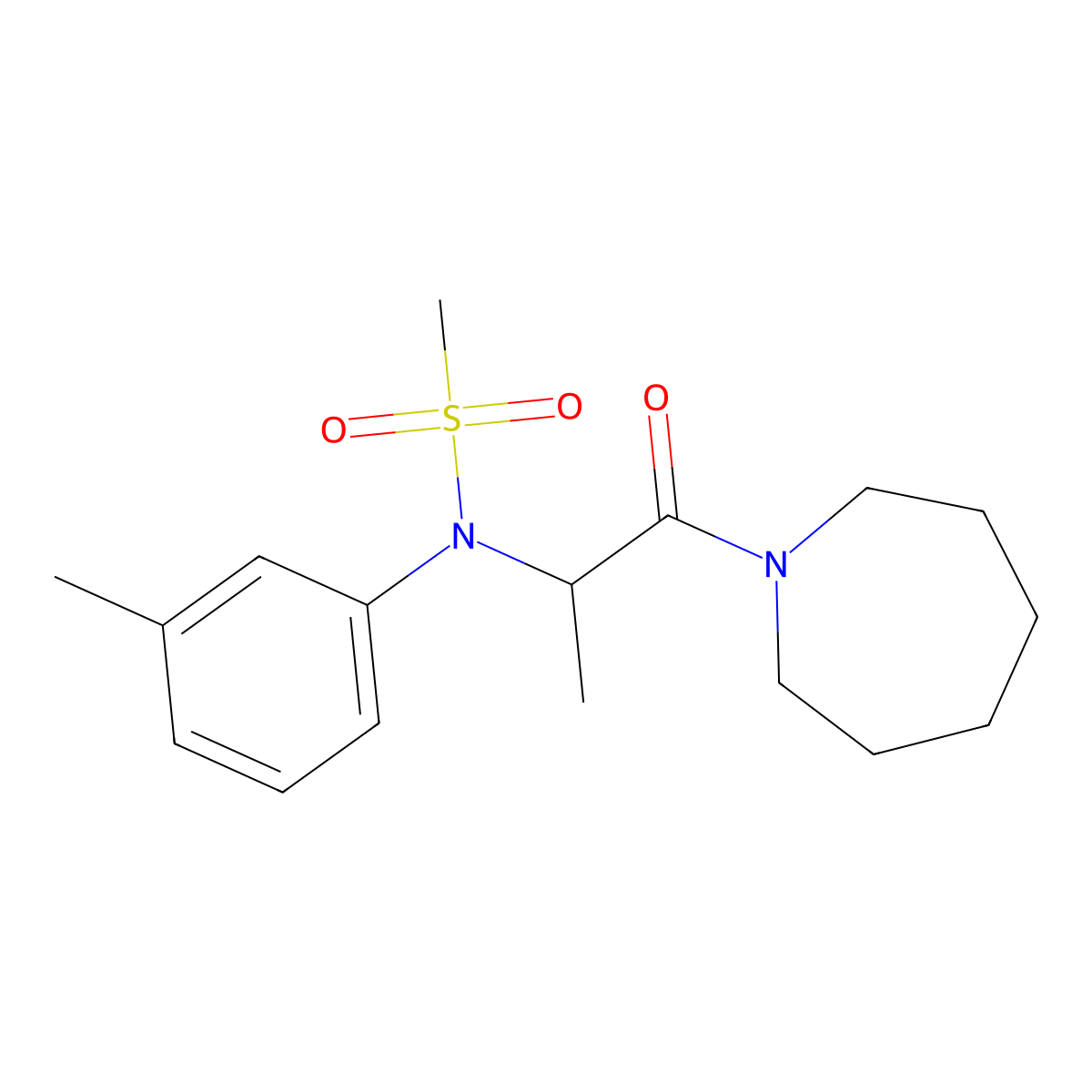 N-[1-(azepan-1-yl)-1-oxopropan-2-yl]-N-(3-methylphenyl)methanesulfonamide molecular structure, CAS 1268966-35-3