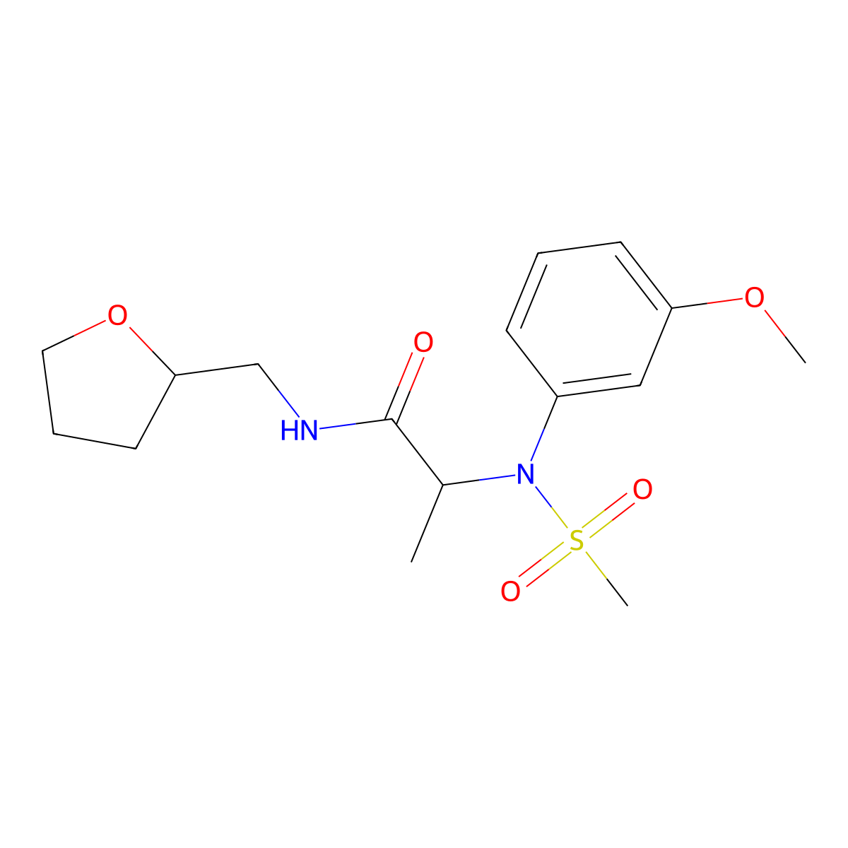 2-(3-methoxy-N-methylsulfonylanilino)-N-(oxolan-2-ylmethyl)propanamide molecular structure, CAS 1268969-75-0