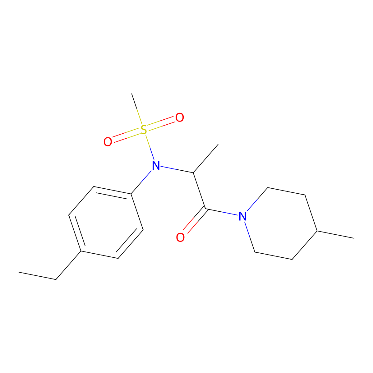 N-(4-ethylphenyl)-N-[1-(4-methylpiperidin-1-yl)-1-oxopropan-2-yl]methanesulfonamide molecular structure, CAS 1268969-83-0