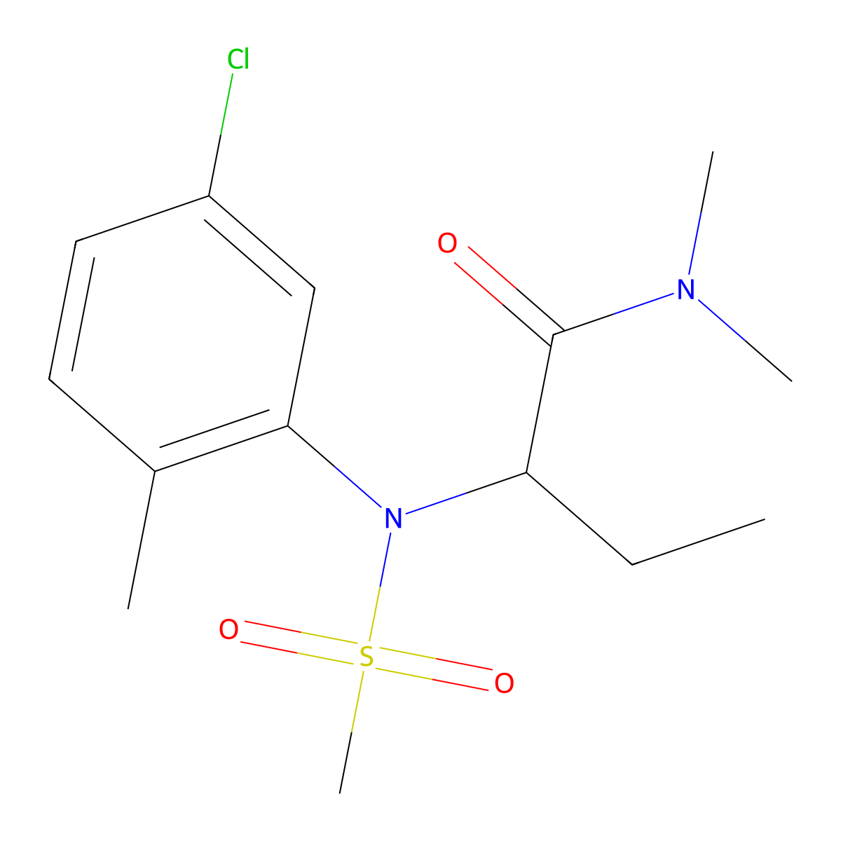 2-[(5-chloro-2-methylphenyl)(methylsulfonyl)amino]-N,N-dimethylbutanamide molecular structure, CAS 1268970-17-7