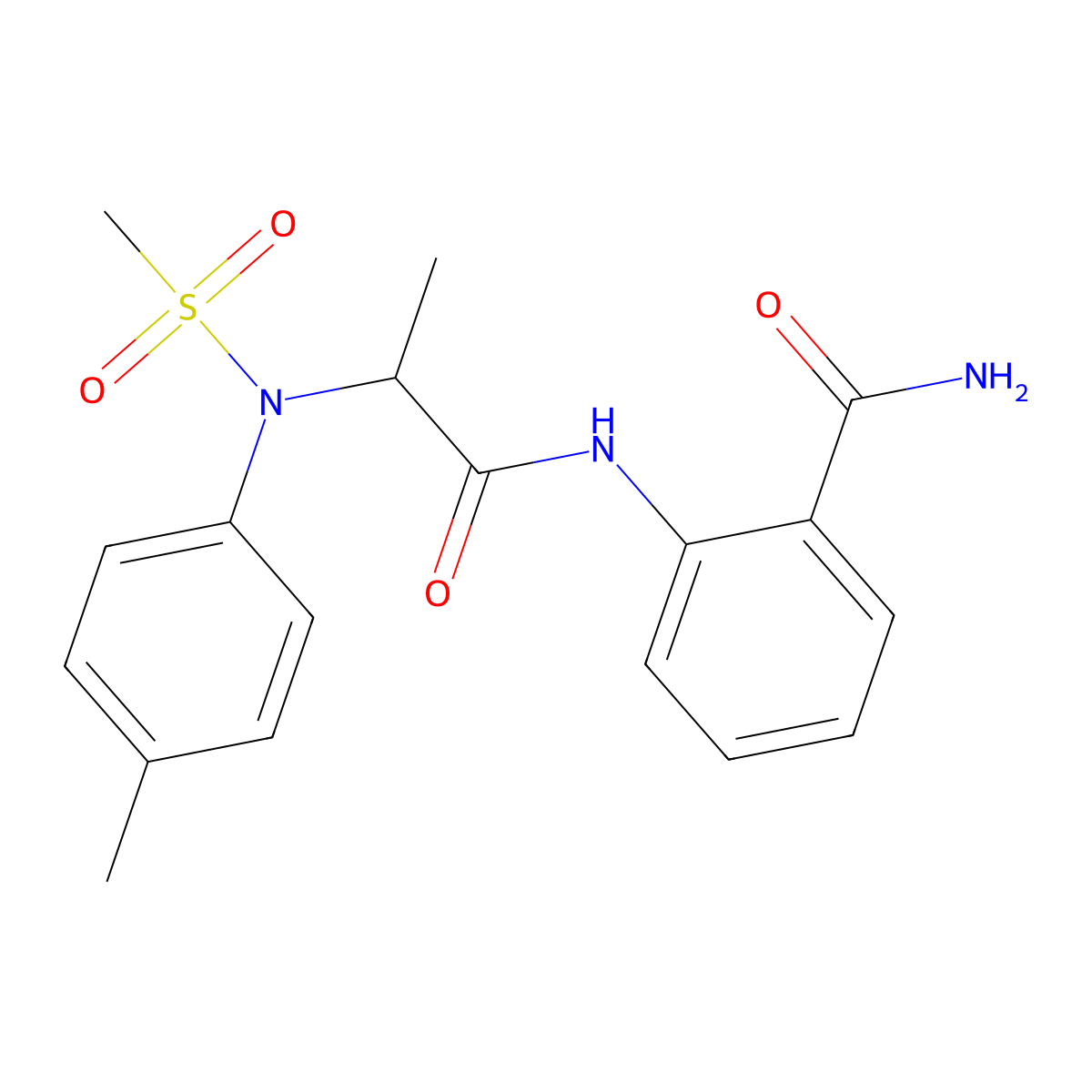 2-{[N-(4-methylphenyl)-N-(methylsulfonyl)alanyl]amino}benzamide molecular structure, CAS 1268970-27-9