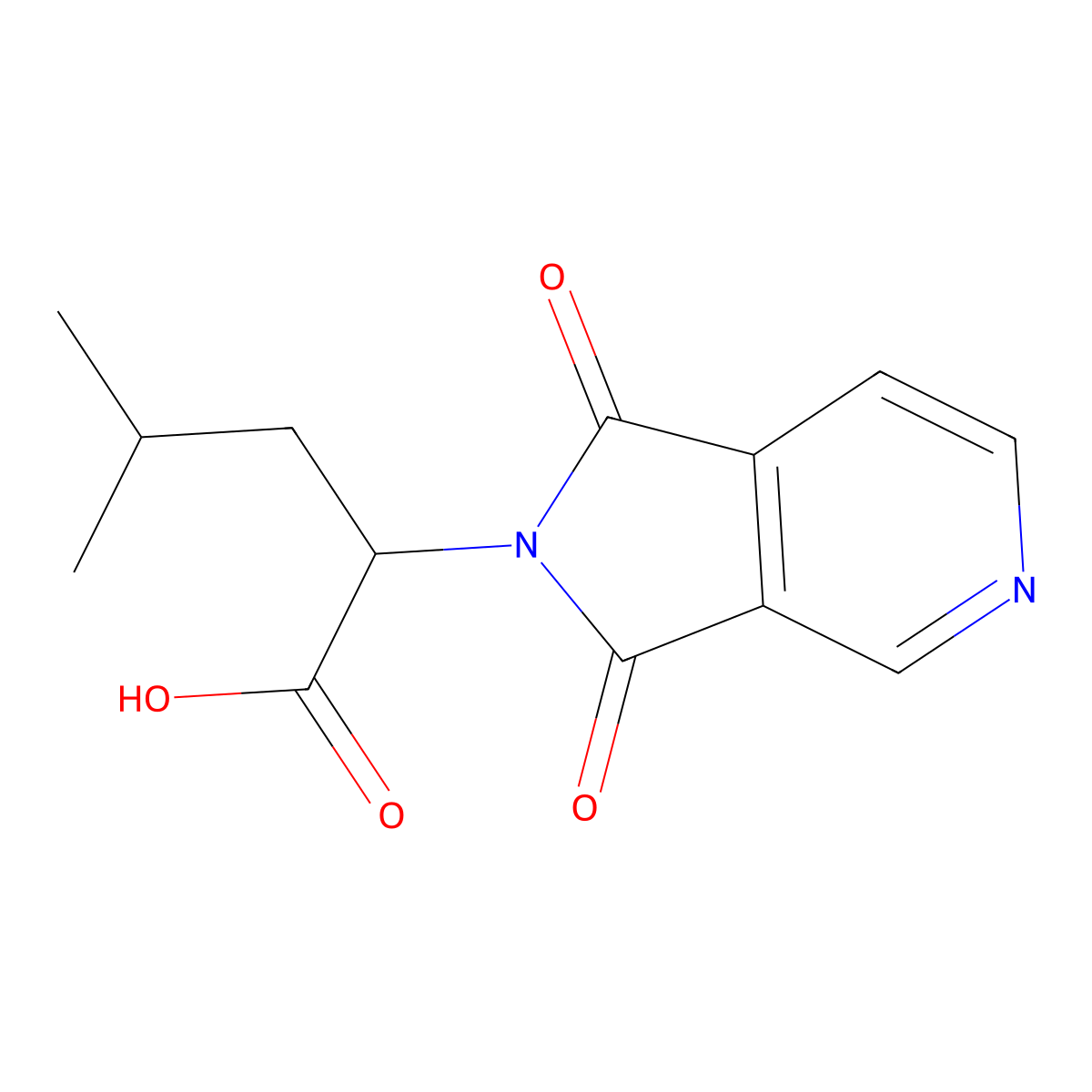 2-{1,3-dioxo-1H,2H,3H-pyrrolo[3,4-c]pyridin-2-yl}-4-methylpentanoic acid molecular structure, CAS 1268974-15-7