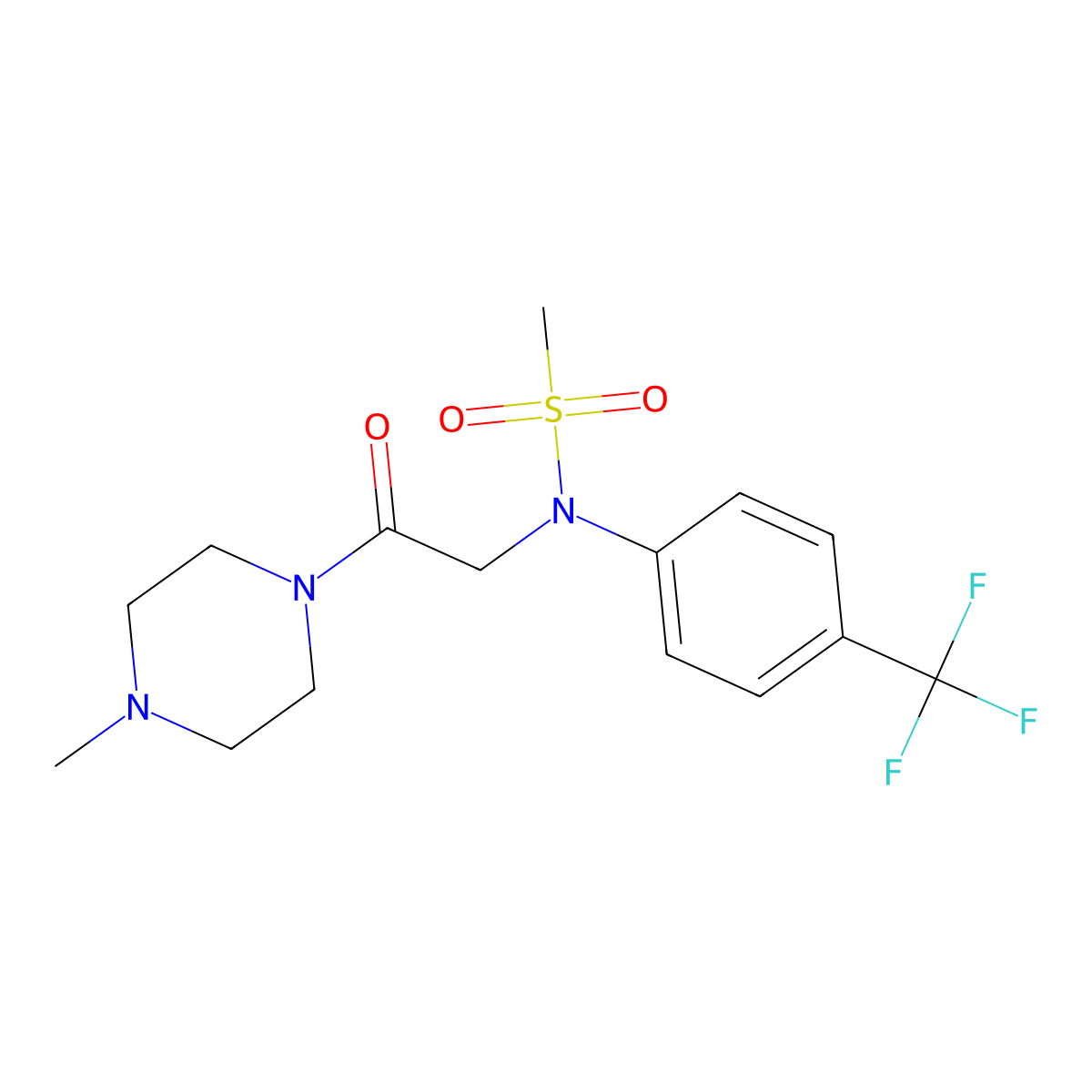 N-[2-(4-methylpiperazin-1-yl)-2-oxoethyl]-N-[4-(trifluoromethyl)phenyl]methanesulfonamide molecular structure, CAS 1268979-81-2