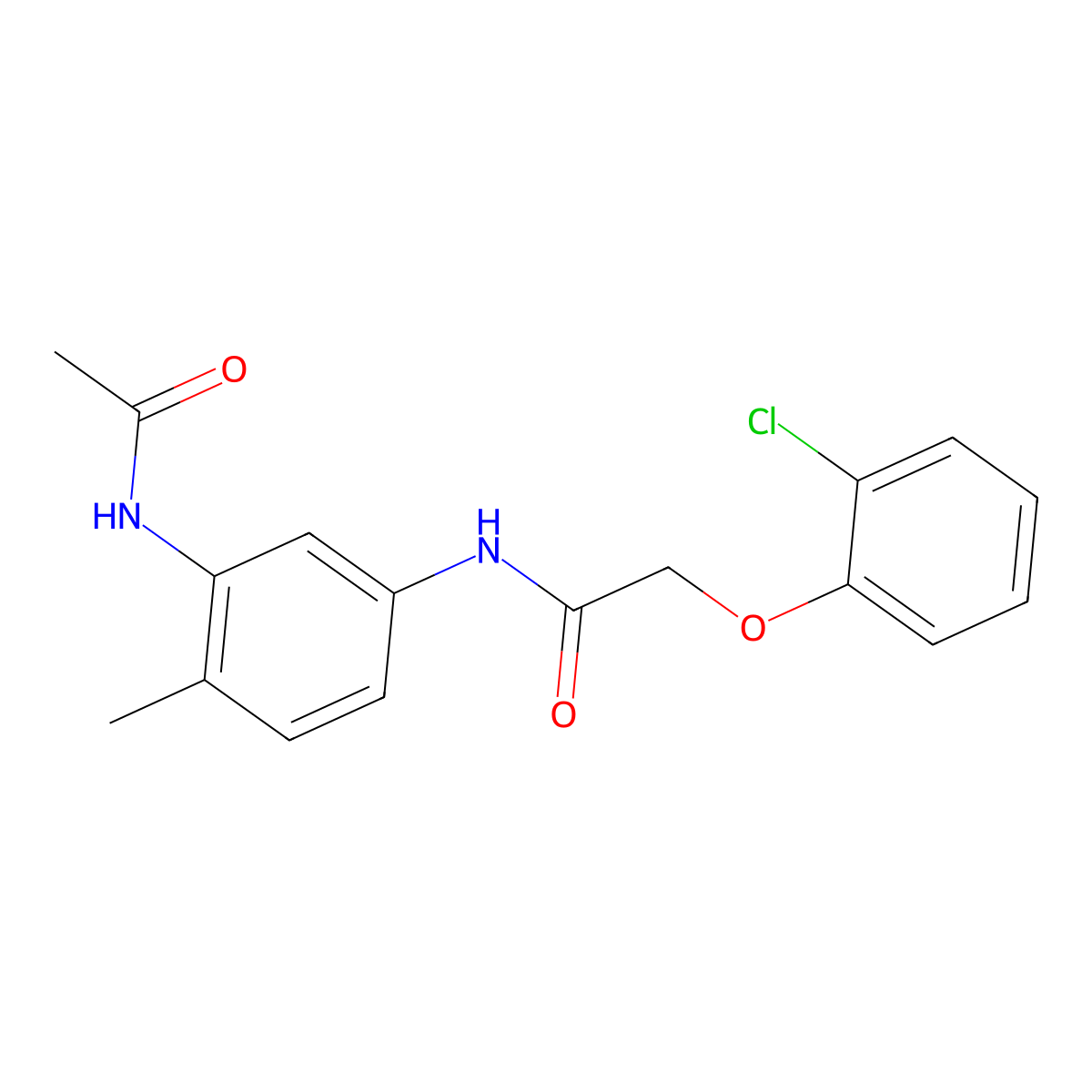 N-[3-(acetylamino)-4-methylphenyl]-2-(2-chlorophenoxy)acetamide molecular structure, CAS 1268980-93-3