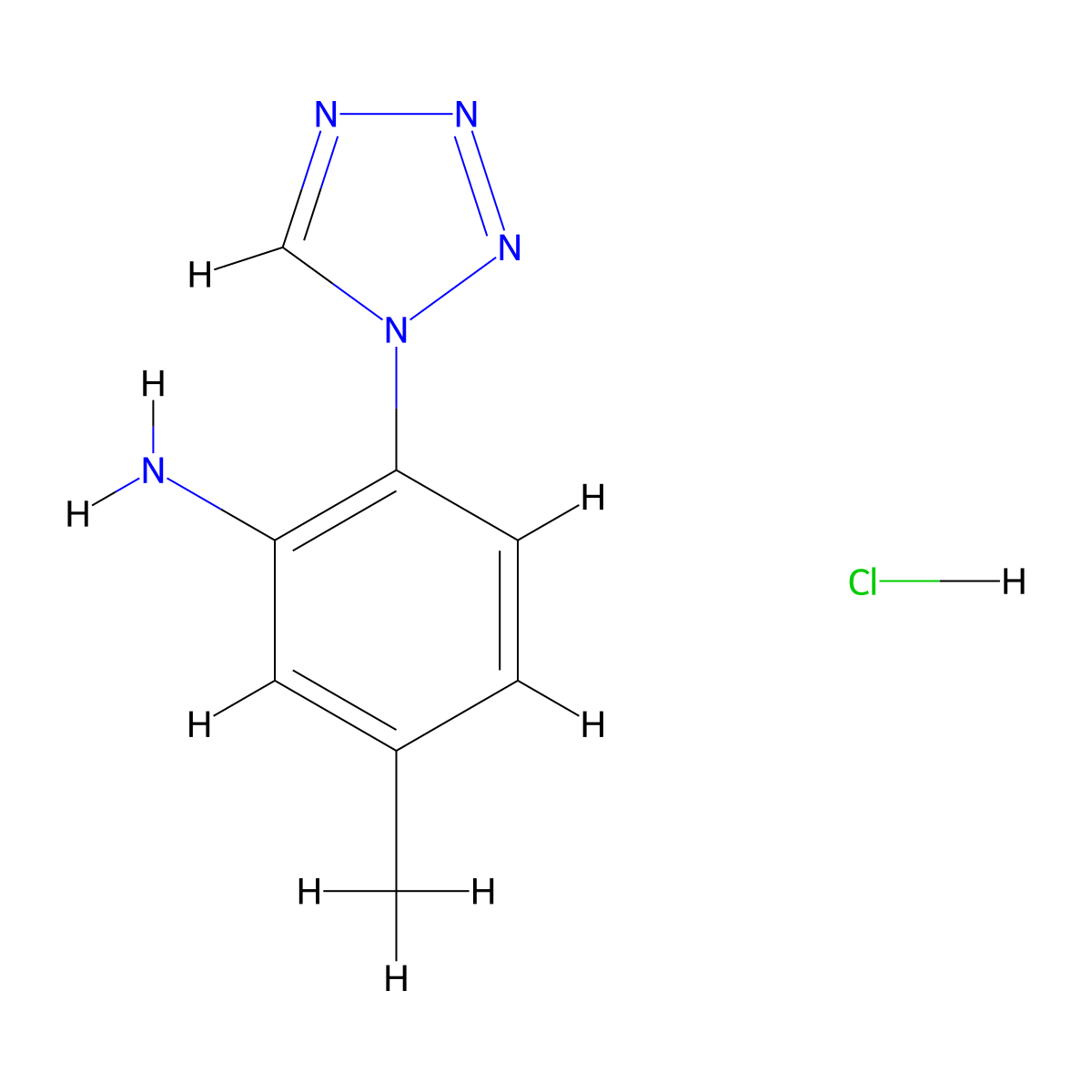 [5-Methyl-2-(1H-tetrazol-1-yl)phenyl]amine hydrochloride molecular structure, CAS 1268982-31-5