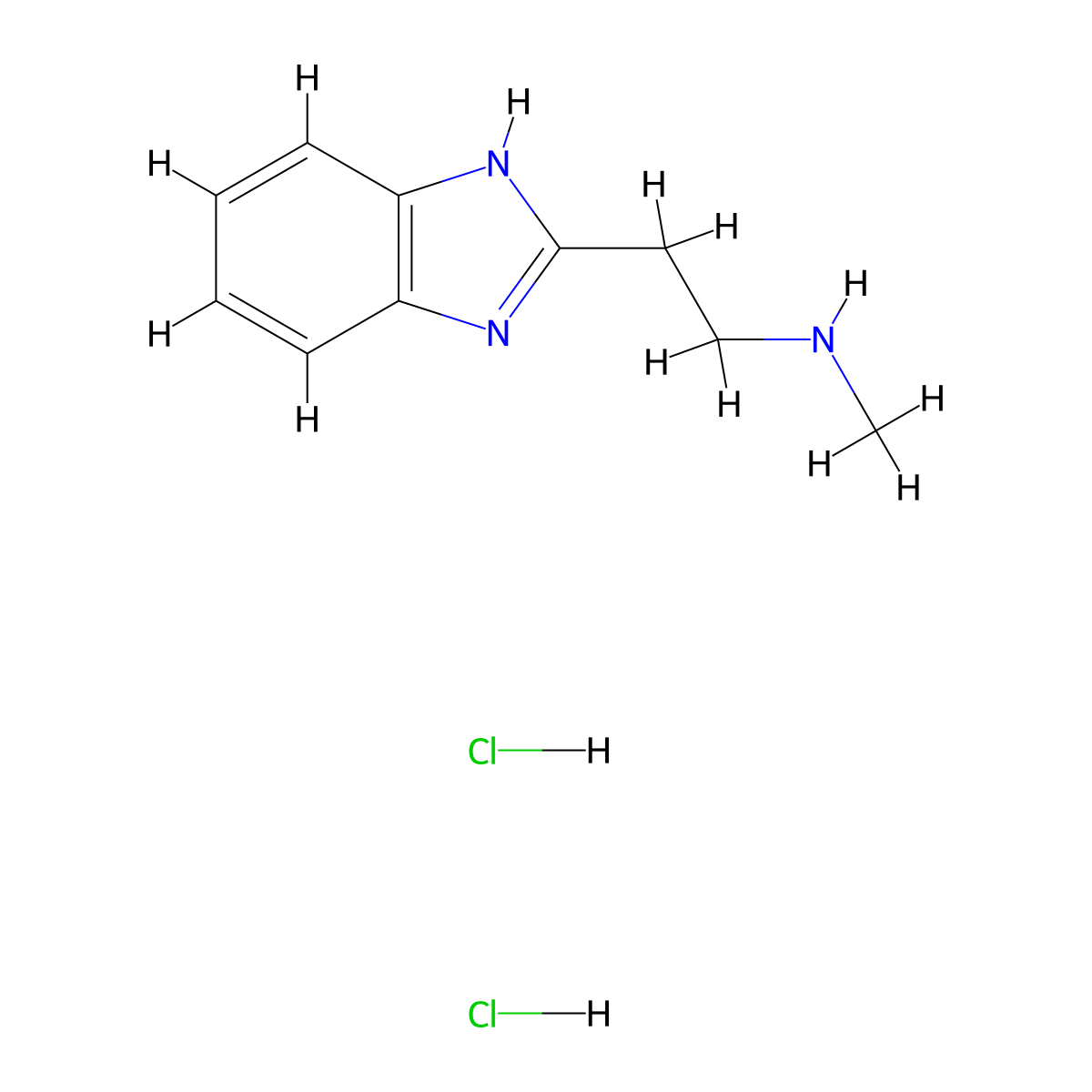 [2-(1H-Benzimidazol-2-yl)ethyl]methylamine dihydrochloride molecular structure, CAS 1268982-38-2
