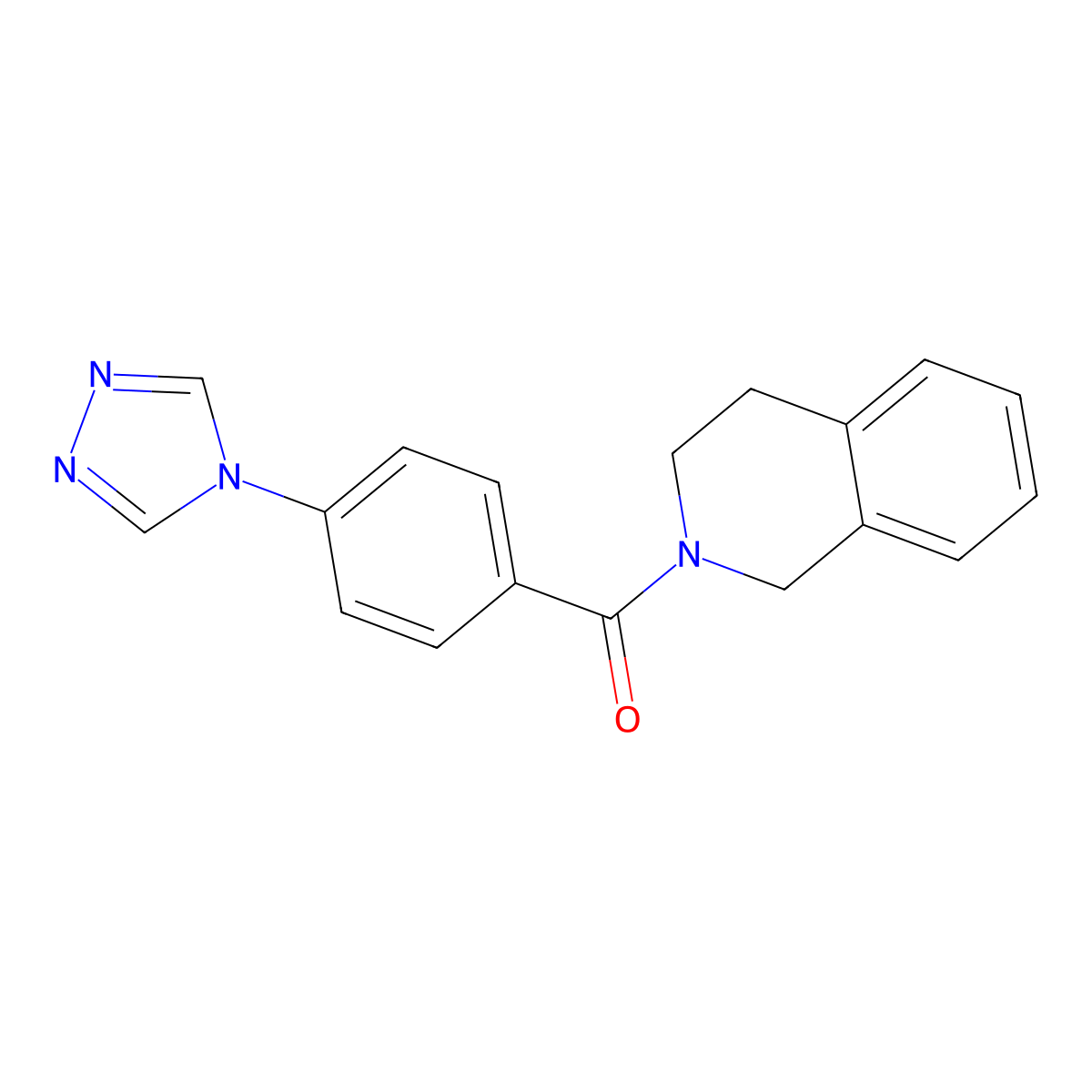 Methanone, (3,4-dihydro-2(1H)-isoquinolinyl)[4-(4H-1,2,4-triazol-4-yl)phenyl]- molecular structure, CAS 1268982-39-3