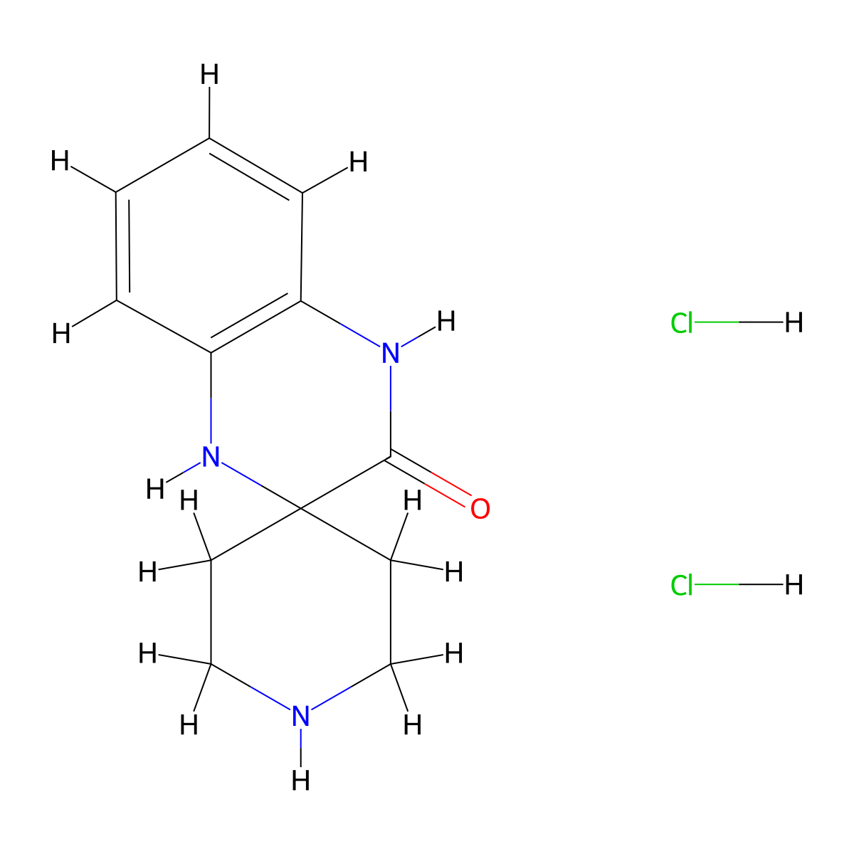 1',4'-Dihydro-3'H-spiro[piperidine-4,2'-quinoxalin]-3'-one dihydrochloride molecular structure, CAS 1268983-14-7