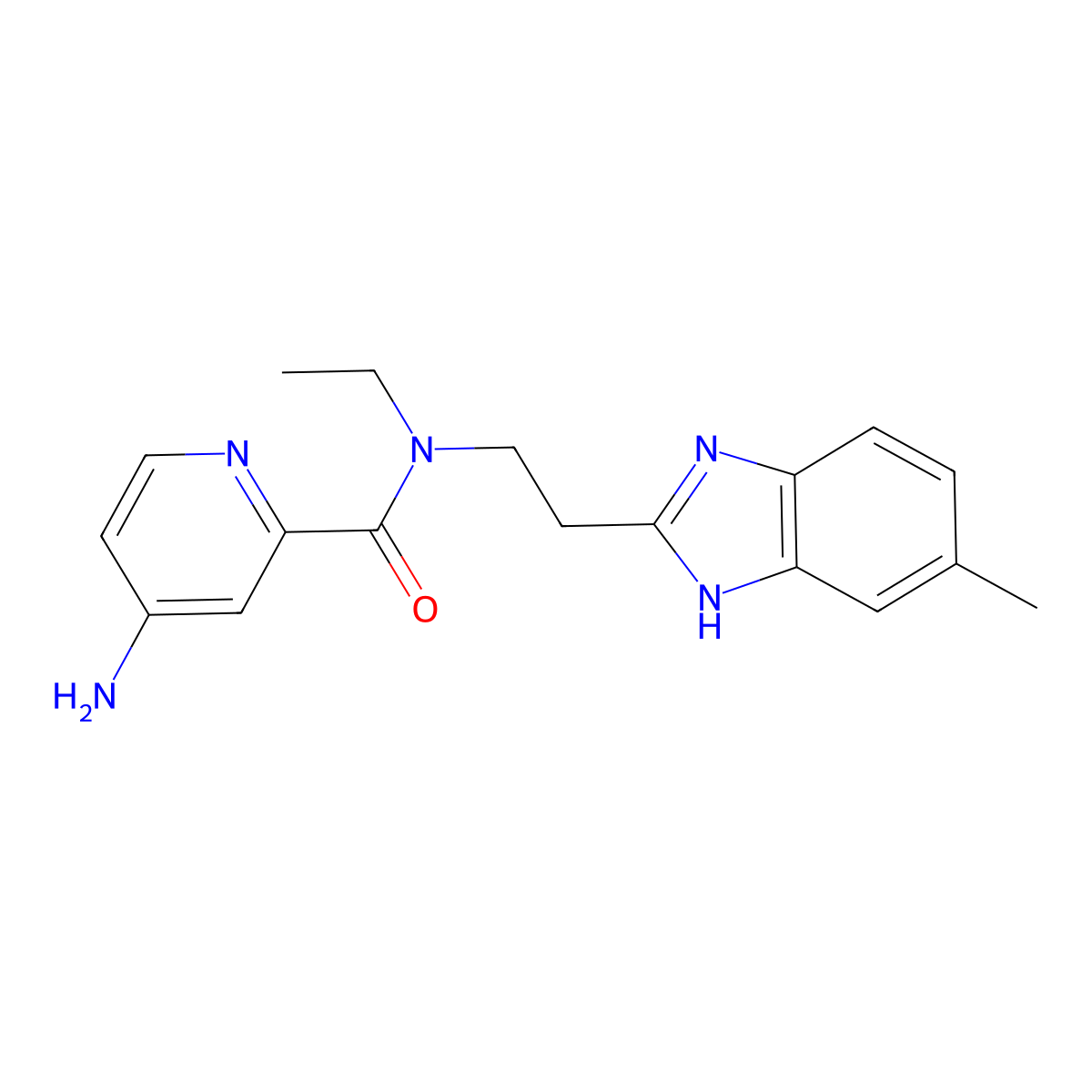 4-Amino-N-ethyl-N-[2-(6-methyl-1H-benzimidazol-2-yl)ethyl]-2-pyridinecarboxamide molecular structure, CAS 1268984-64-0
