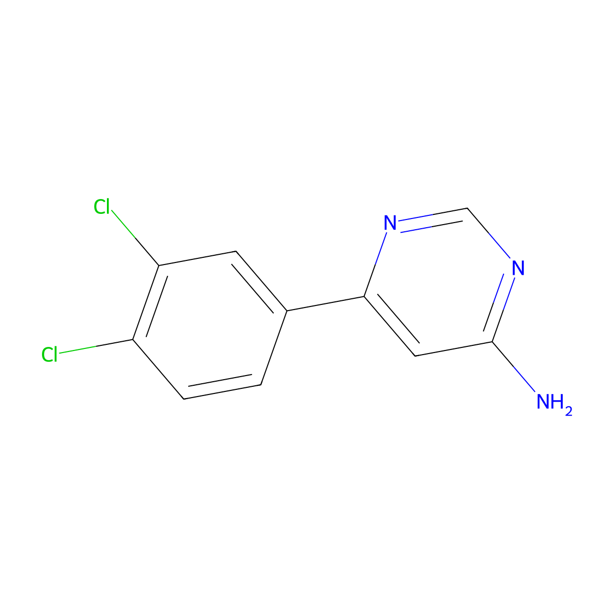 6-(3,4-Dichlorophenyl)pyrimidin-4-amine molecular structure, CAS 1268985-69-8