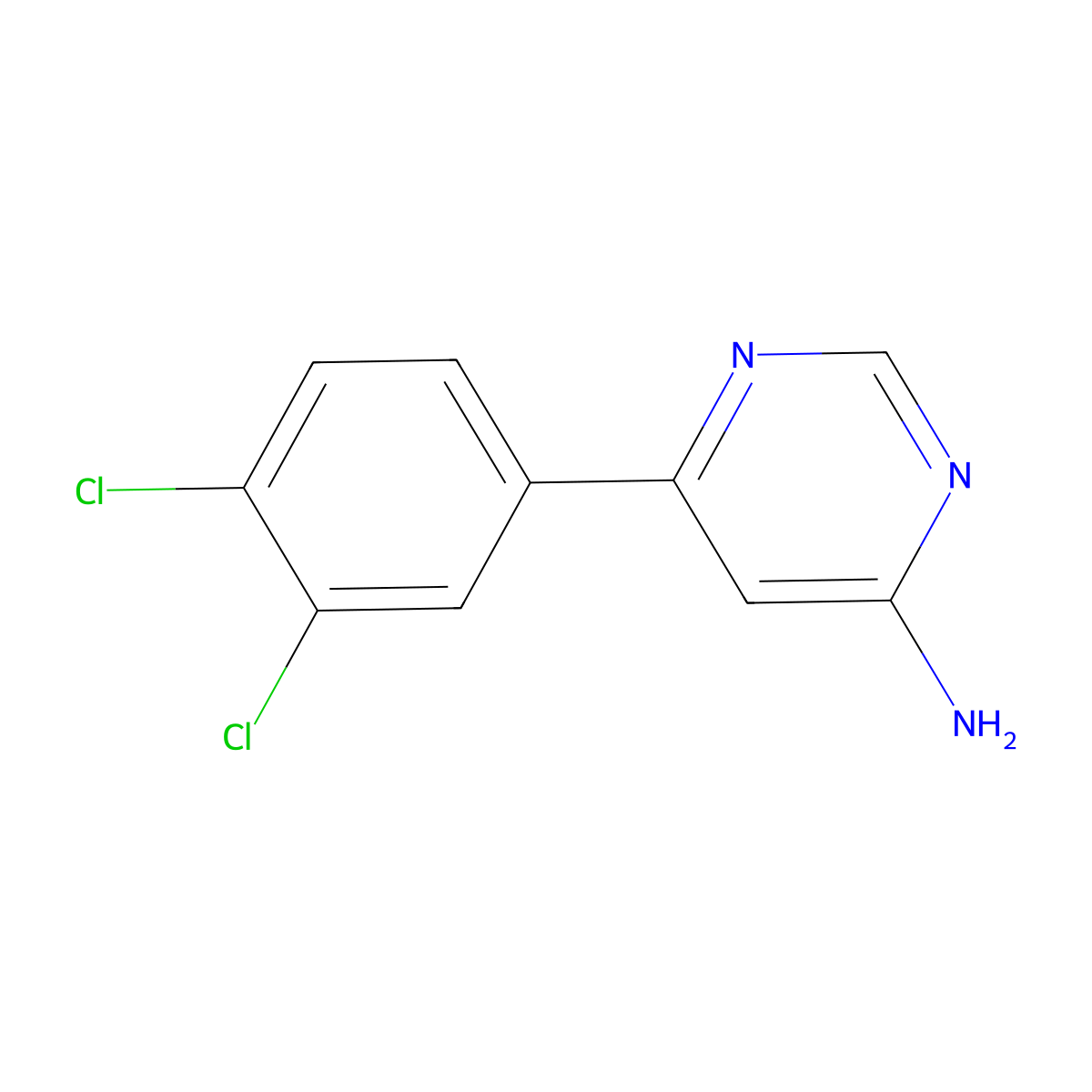 6-(3,4-Dichlorophenyl)pyrimidin-4-amine molecular structure, CAS 1268985-69-8
