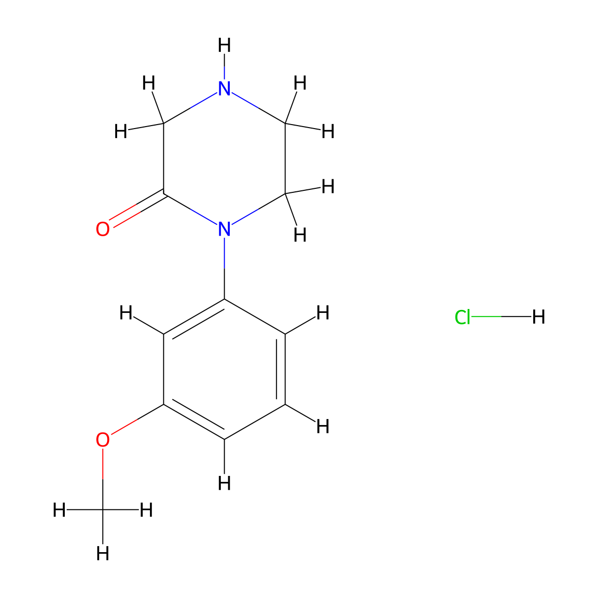 1-(3-methoxyphenyl)-2-Piperazinone hydrochloride molecular structure, CAS 1268990-40-4