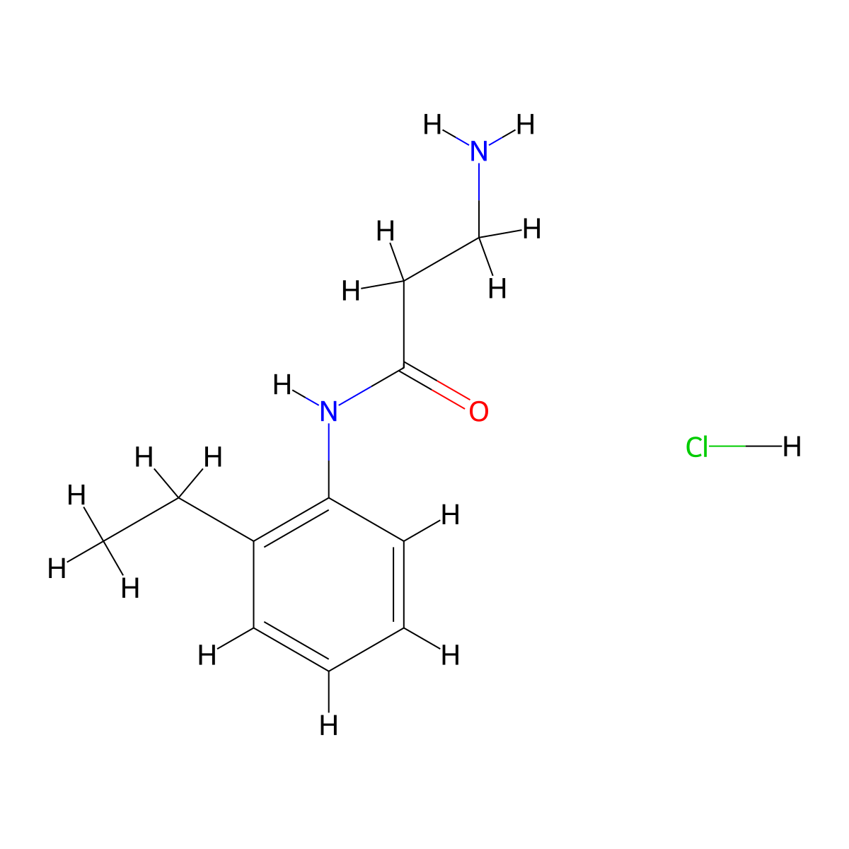 N~1~-(2-ethylphenyl)-beta-alaninamide hydrochloride molecular structure, CAS 1268990-71-1