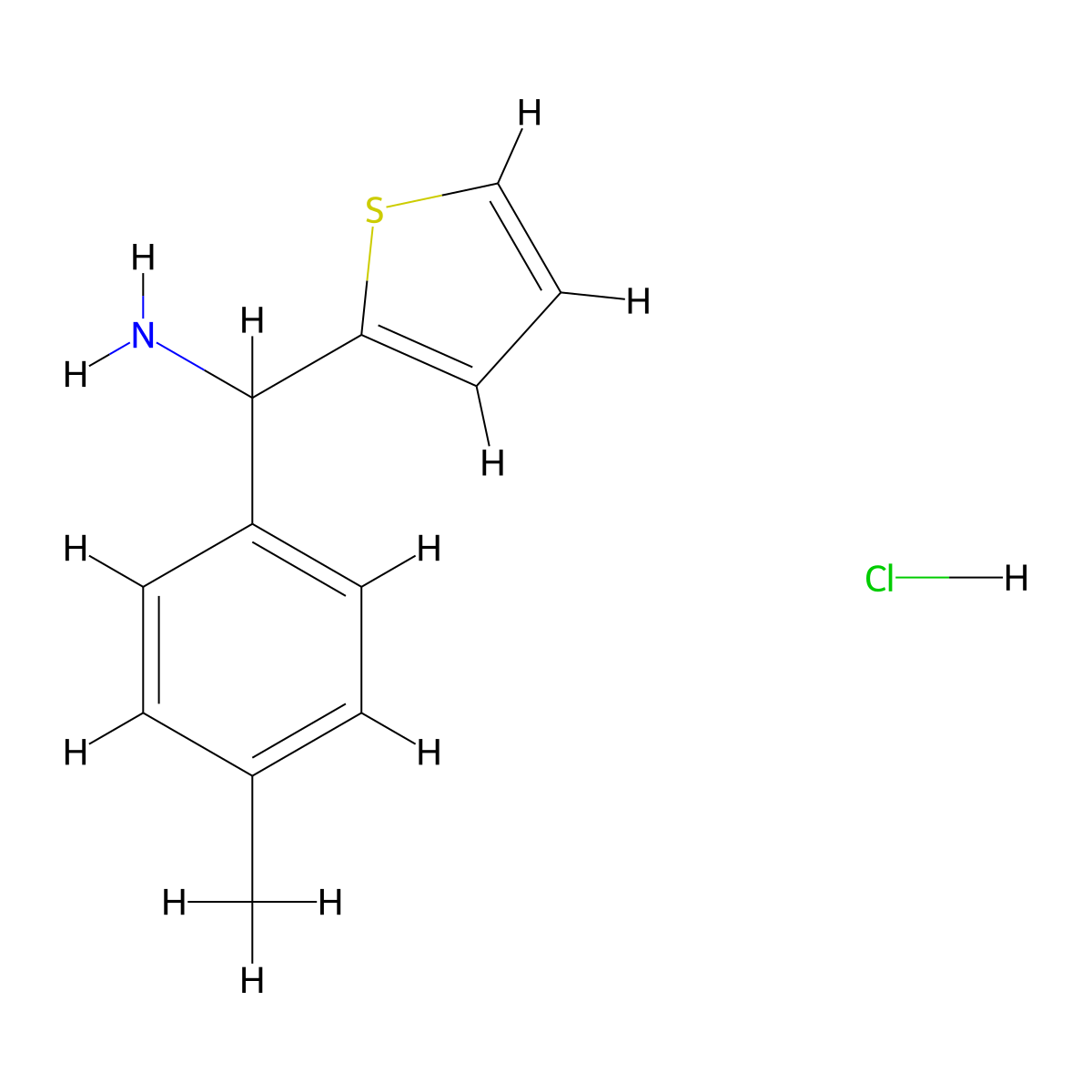 [(4-Methylphenyl)(2-thienyl)methyl]amine hydrochloride molecular structure, CAS 1268990-80-2