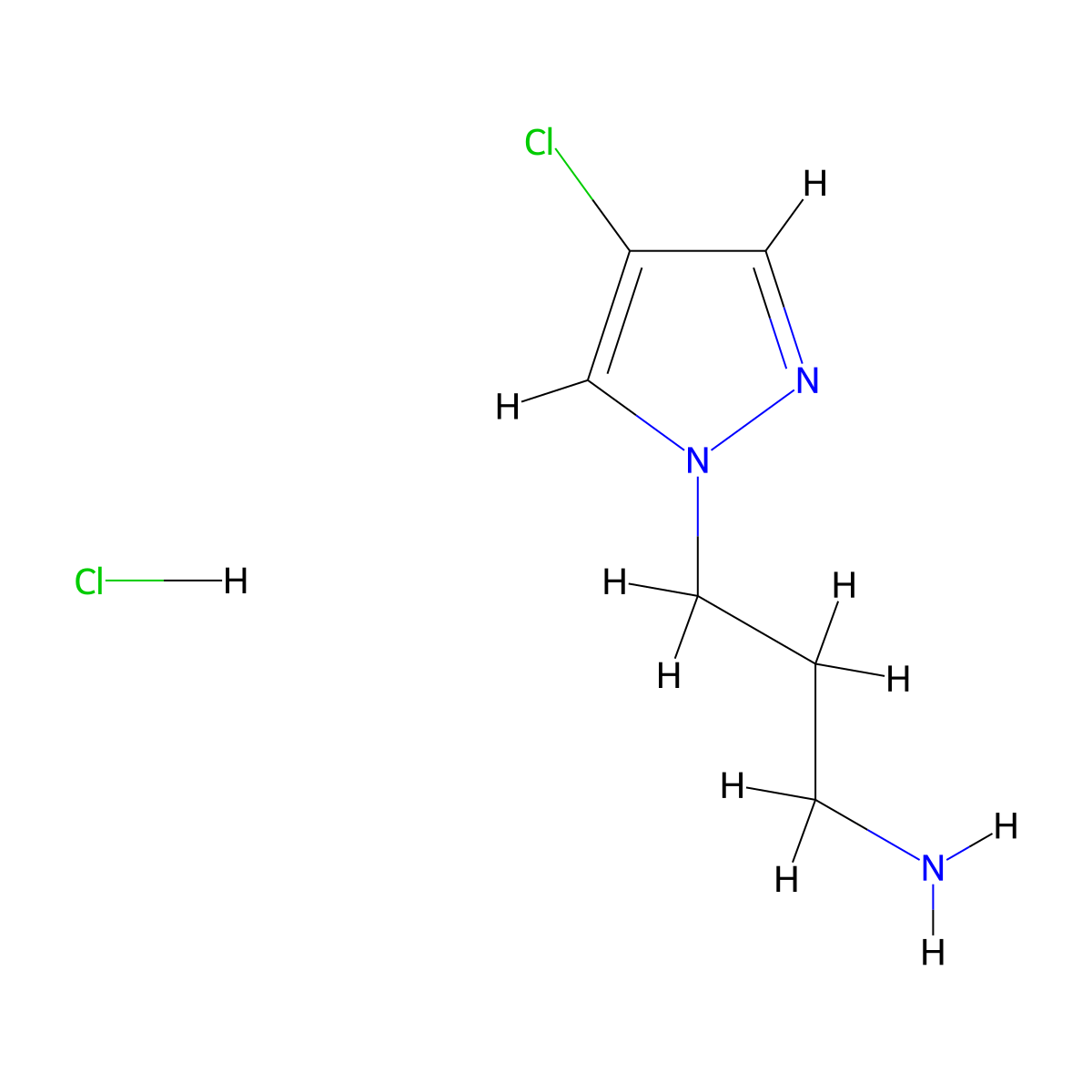 [3-(4-chloro-1H-pyrazol-1-yl)propyl]amine hydrochloride molecular structure, CAS 1268991-23-6