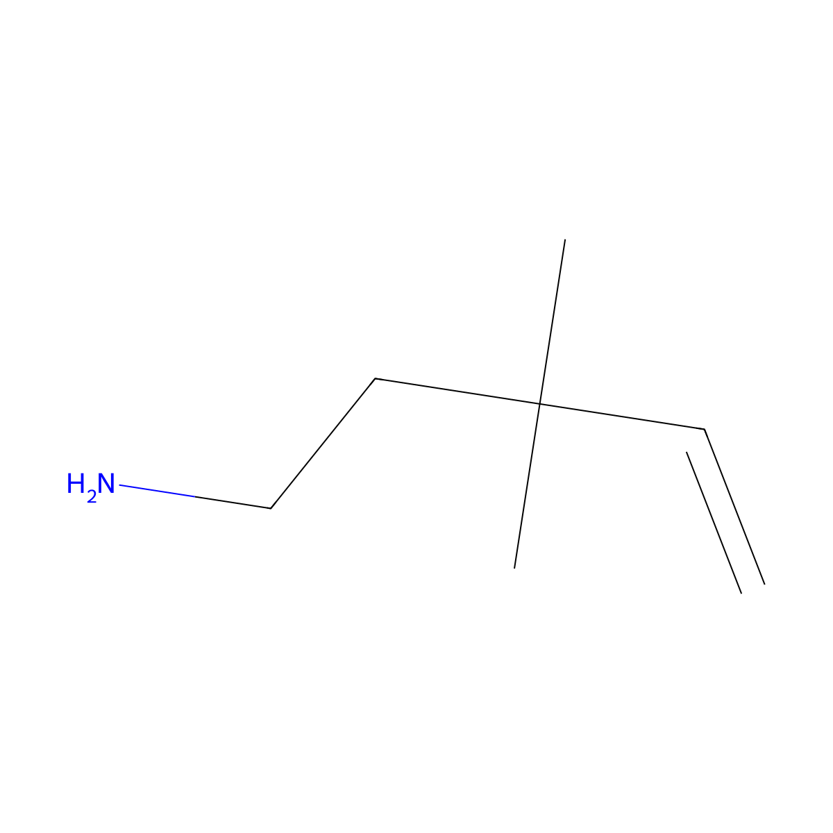 3,3-Dimethylpent-4-en-1-amine molecular structure, CAS 1268994-44-0