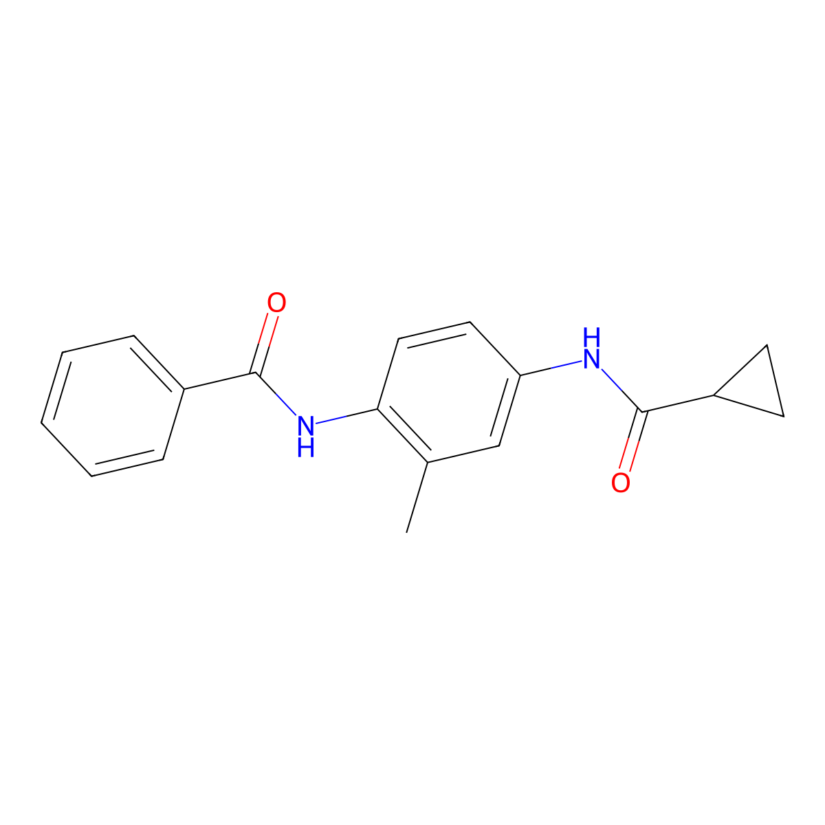 N-{4-[(cyclopropylcarbonyl)amino]-2-methylphenyl}benzamide molecular structure, CAS 1268995-89-6