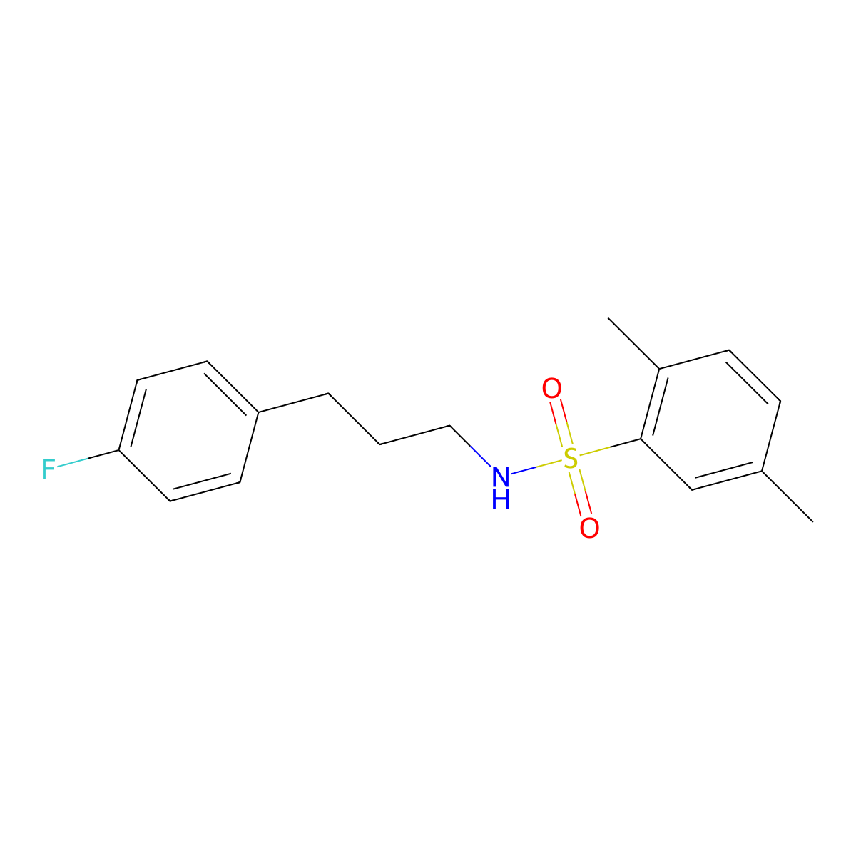 N-[3-(4-fluorophenyl)propyl]-2,5-dimethylbenzenesulfonamide molecular structure, CAS 1268996-08-2