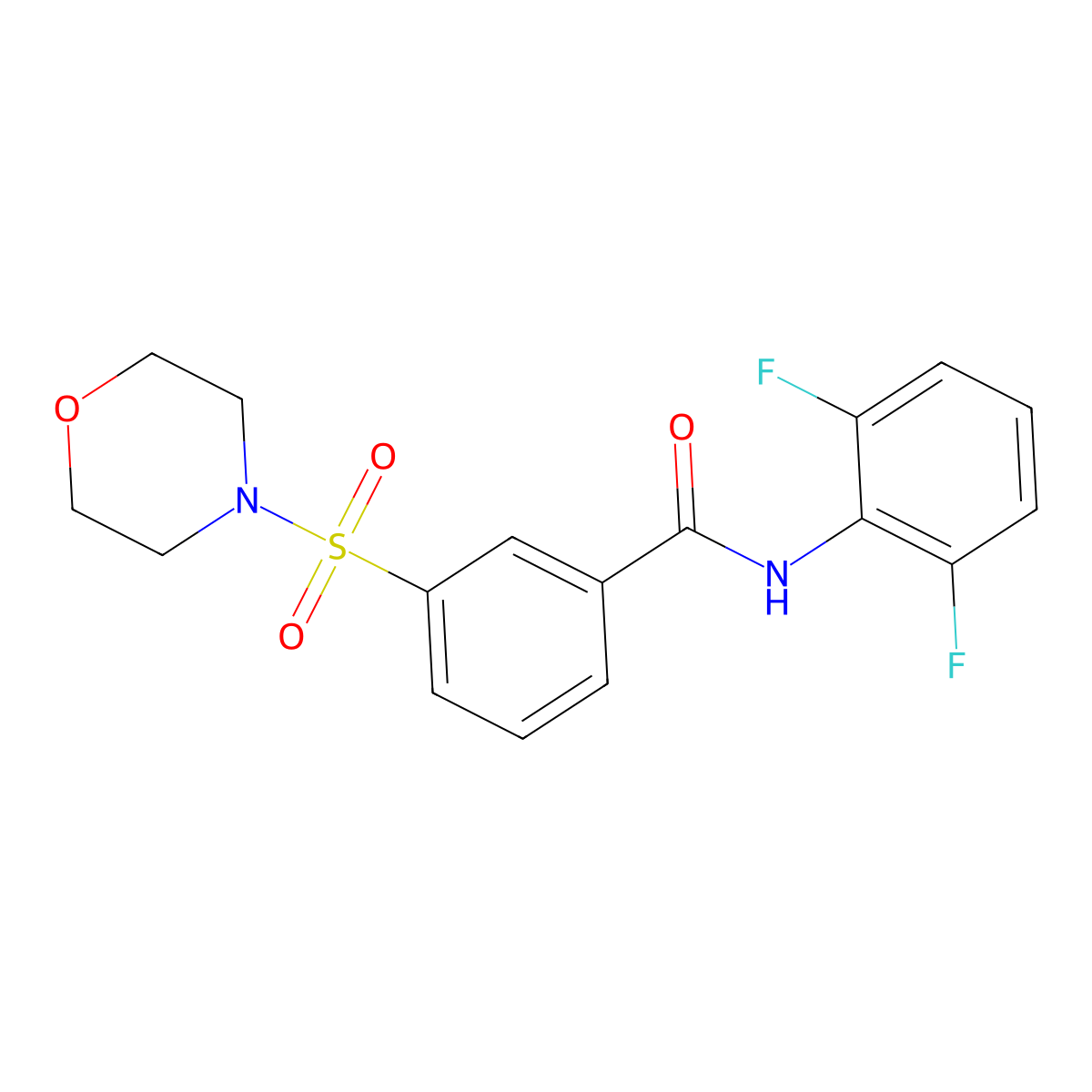N-(2,6-difluorophenyl)-3-(morpholin-4-ylsulfonyl)benzamide molecular structure, CAS 1268998-88-4