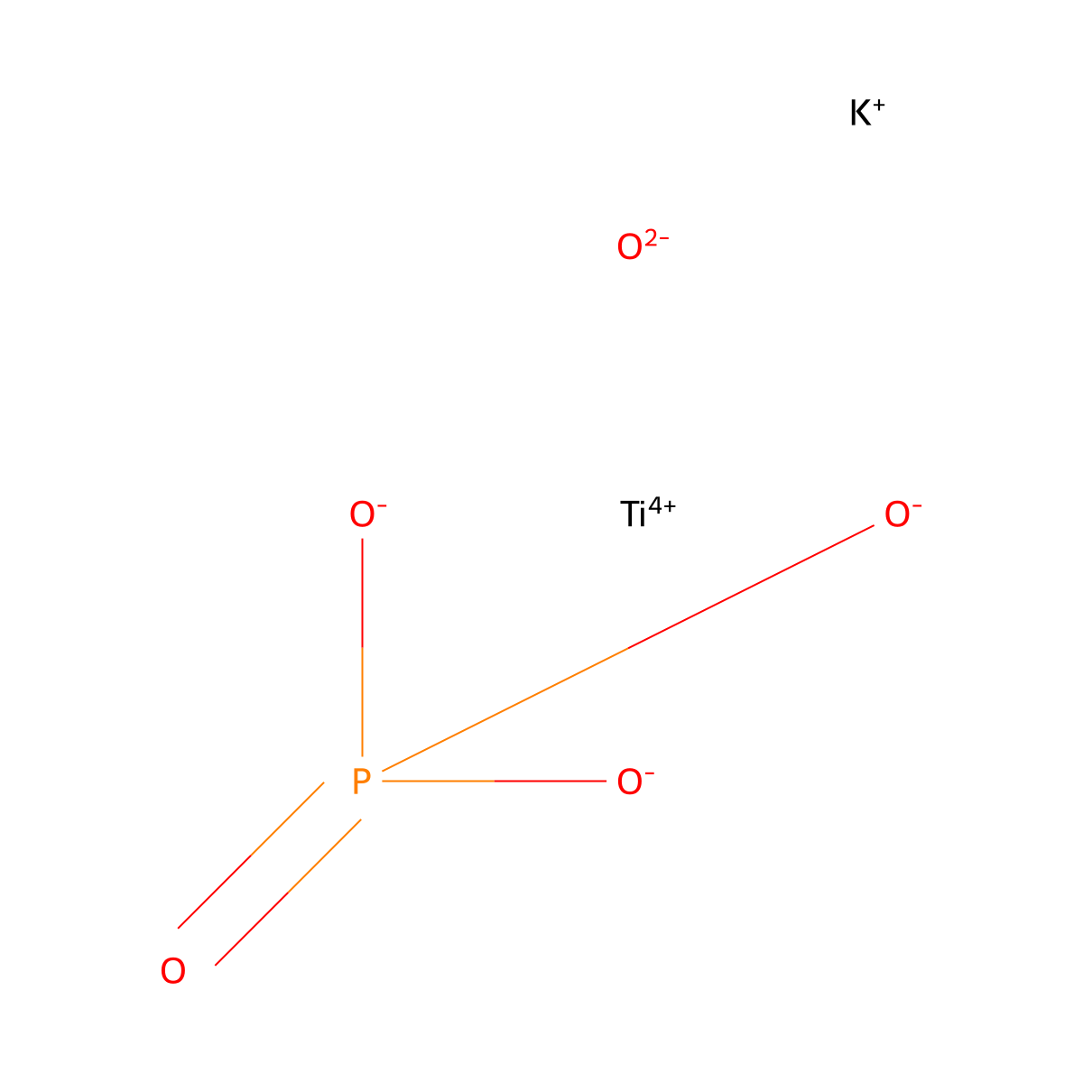 Potassium titanium oxide phosphate (KTiO(PO4)) molecular structure, CAS 12690-20-9