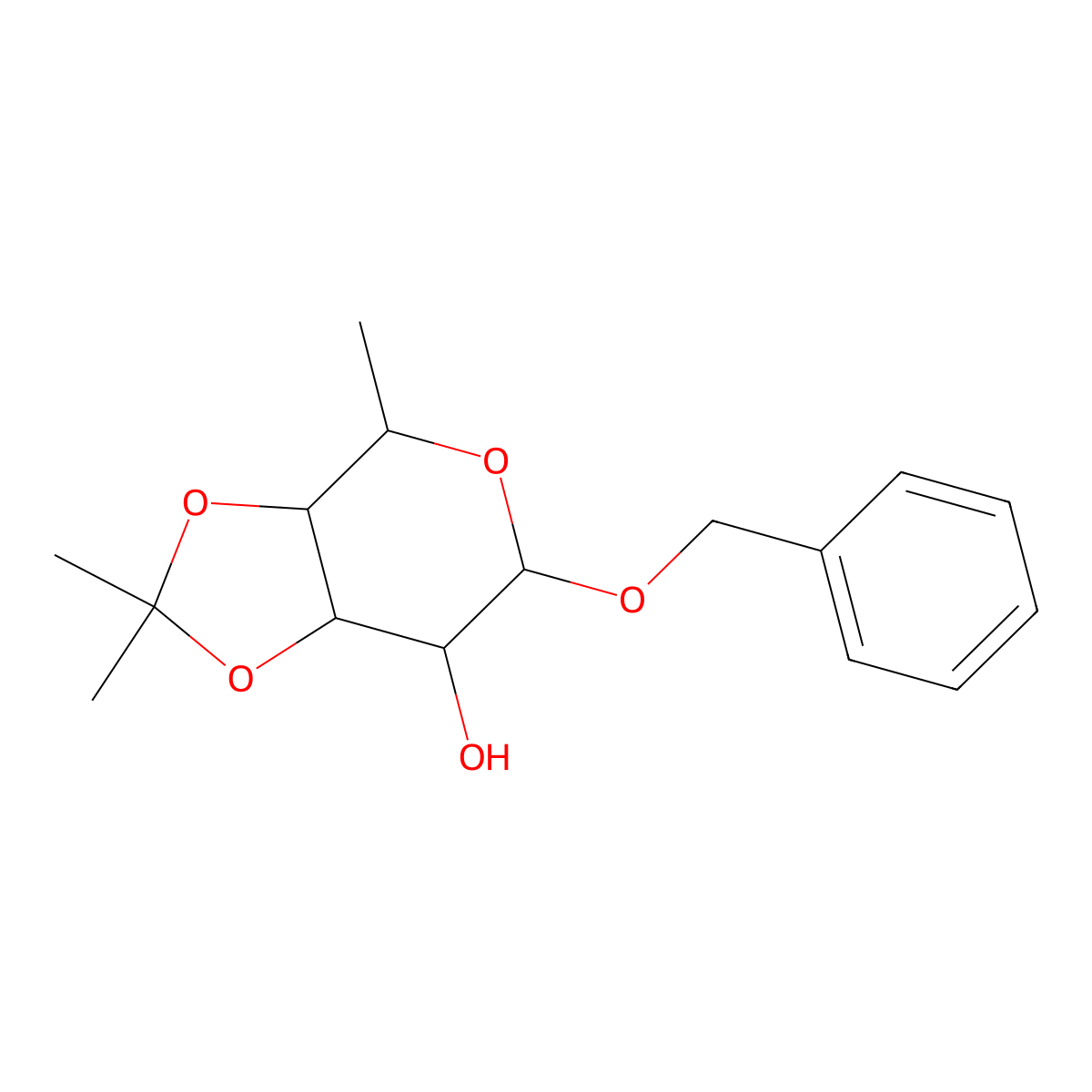 (3aS,4R,6S,7R,7aR)-6-(benzyloxy)-2,2,4-trimethyl-hexahydro-[1,3]dioxolo[4,5-c]pyran-7-ol molecular structure, CAS 126900-97-8