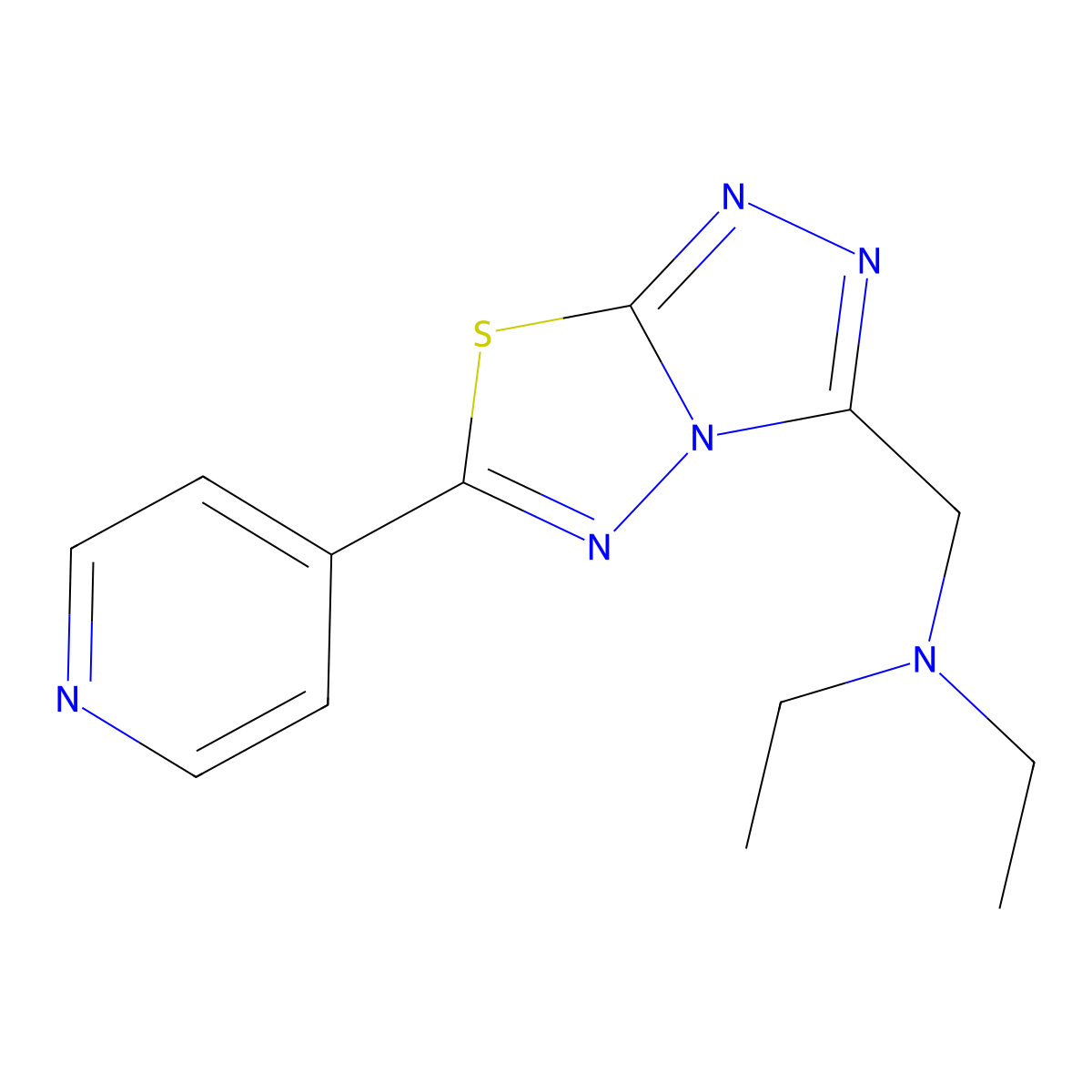 N,N-diethyl-N-{[6-(4-pyridinyl)[1,2,4]triazolo[3,4-b][1,3,4]thiadiazol-3-yl]methyl}amine molecular structure, CAS 1269003-83-9