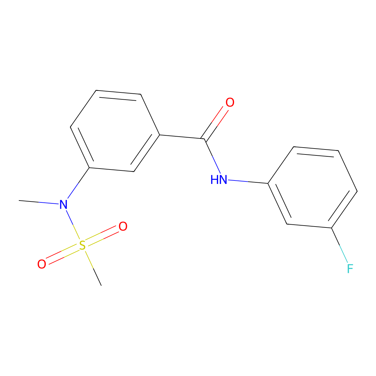 N-(3-fluorophenyl)-3-[methyl(methylsulfonyl)amino]benzamide molecular structure, CAS 1269005-76-6