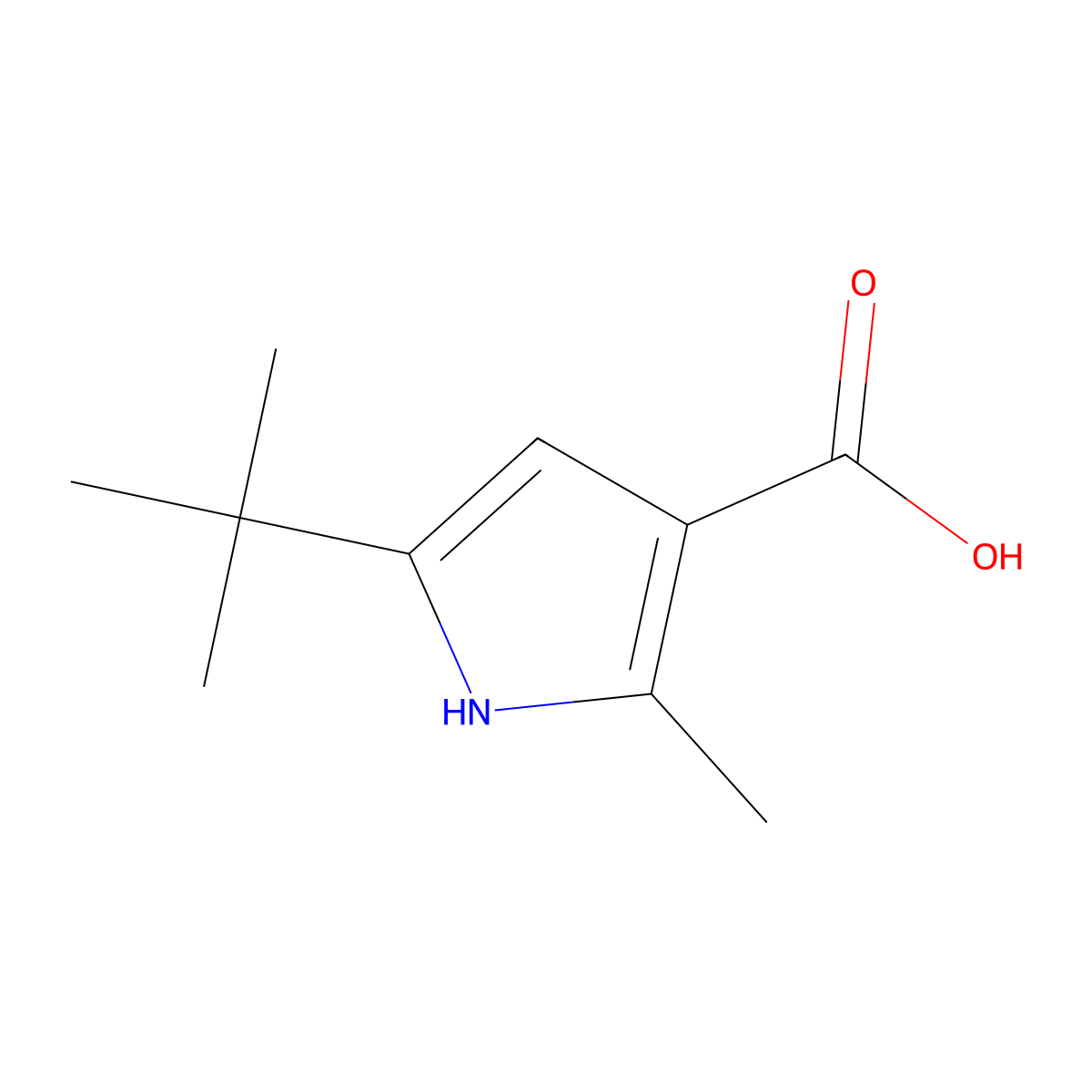 5-tert-Butyl-2-methyl-1H-pyrrole-3-carboxylic acid molecular structure, CAS 1269005-80-2